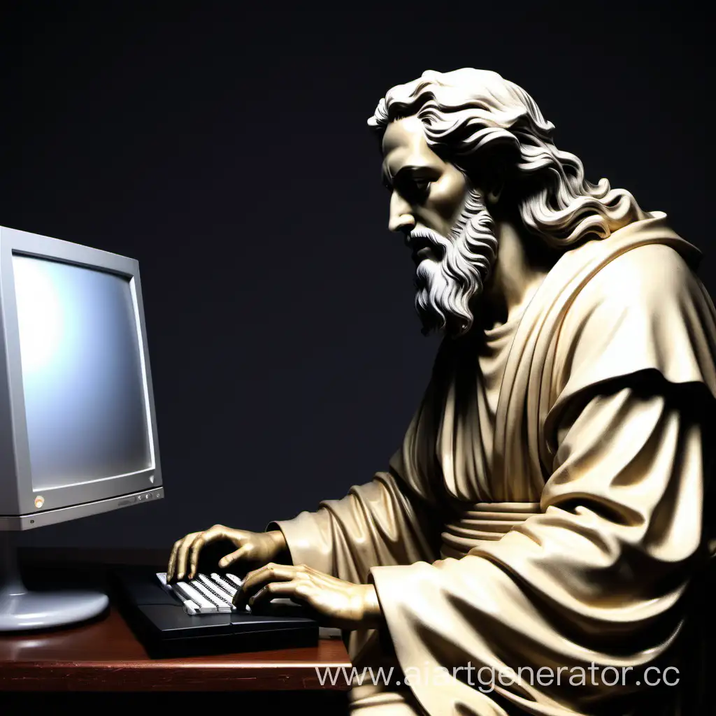 бог сидит за компьютером