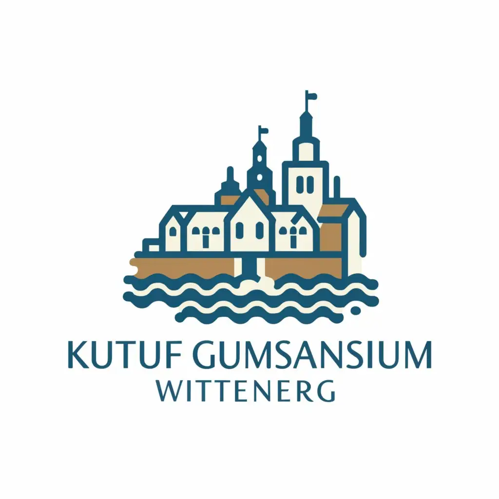 a logo design,with the text "Kultur Gymnasium Wittenberg", main symbol:Castle Church, Elbe,Moderate,be used in Education industry,clear background