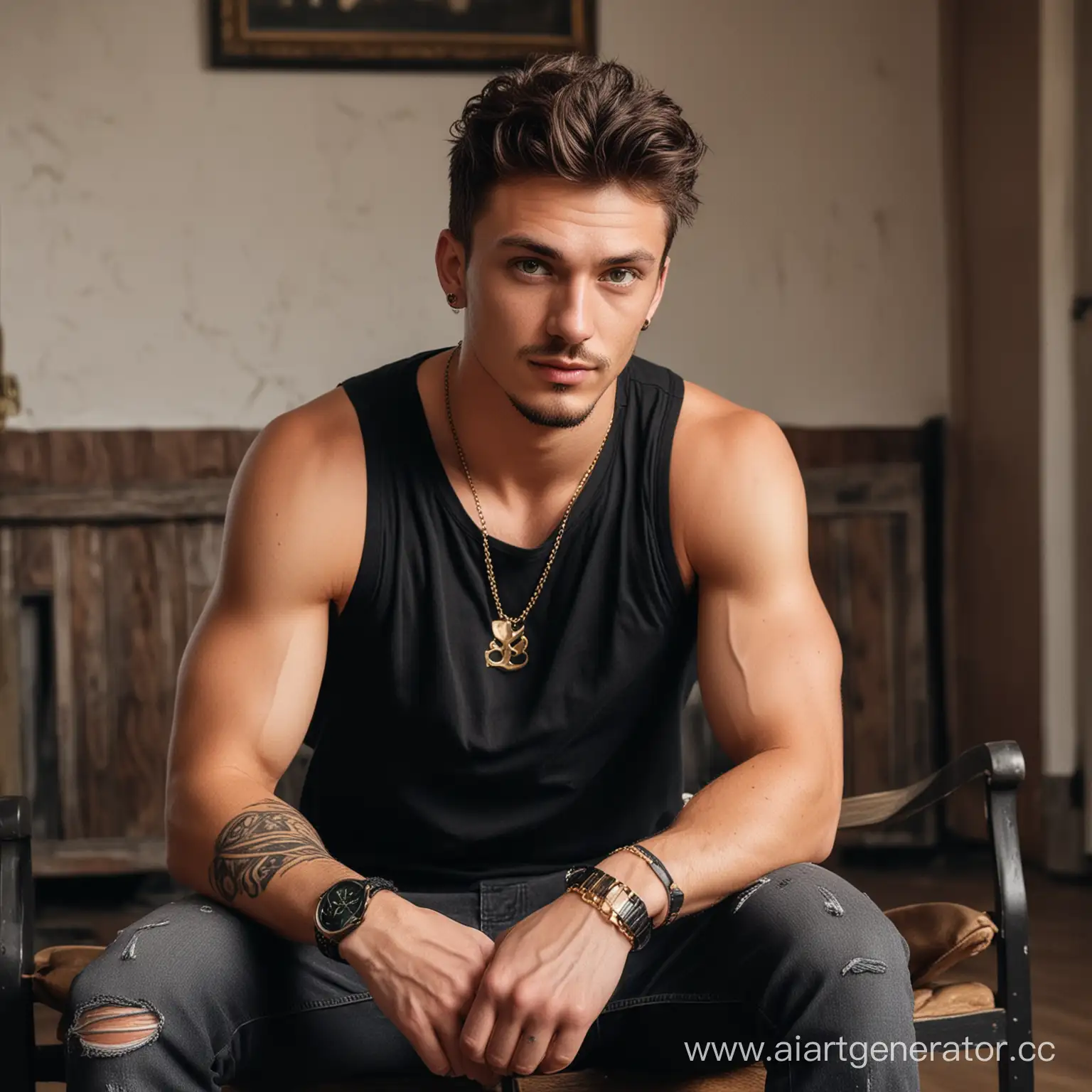 Young-Man-with-Slavic-Appearance-Sitting-in-Old-House