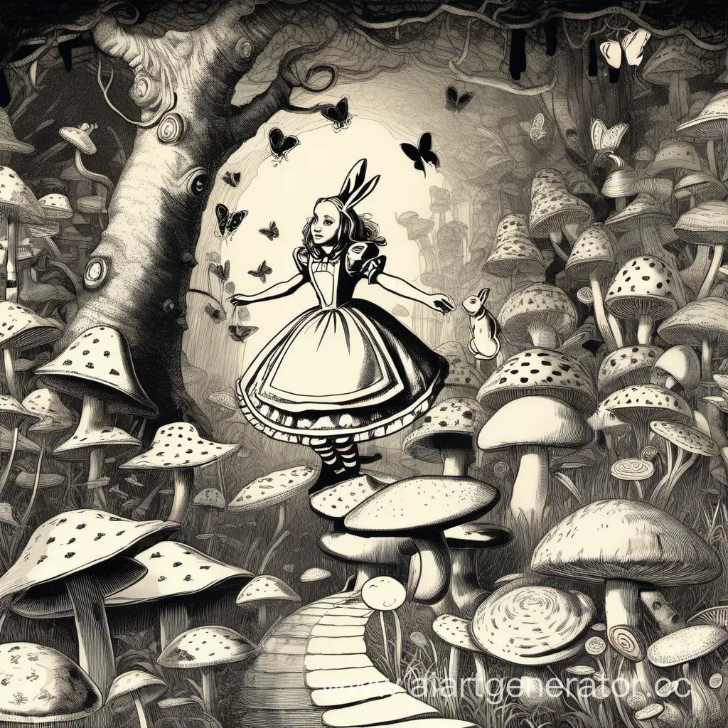 Whimsical-Illustration-of-Alice-in-Wonderland-Adventures