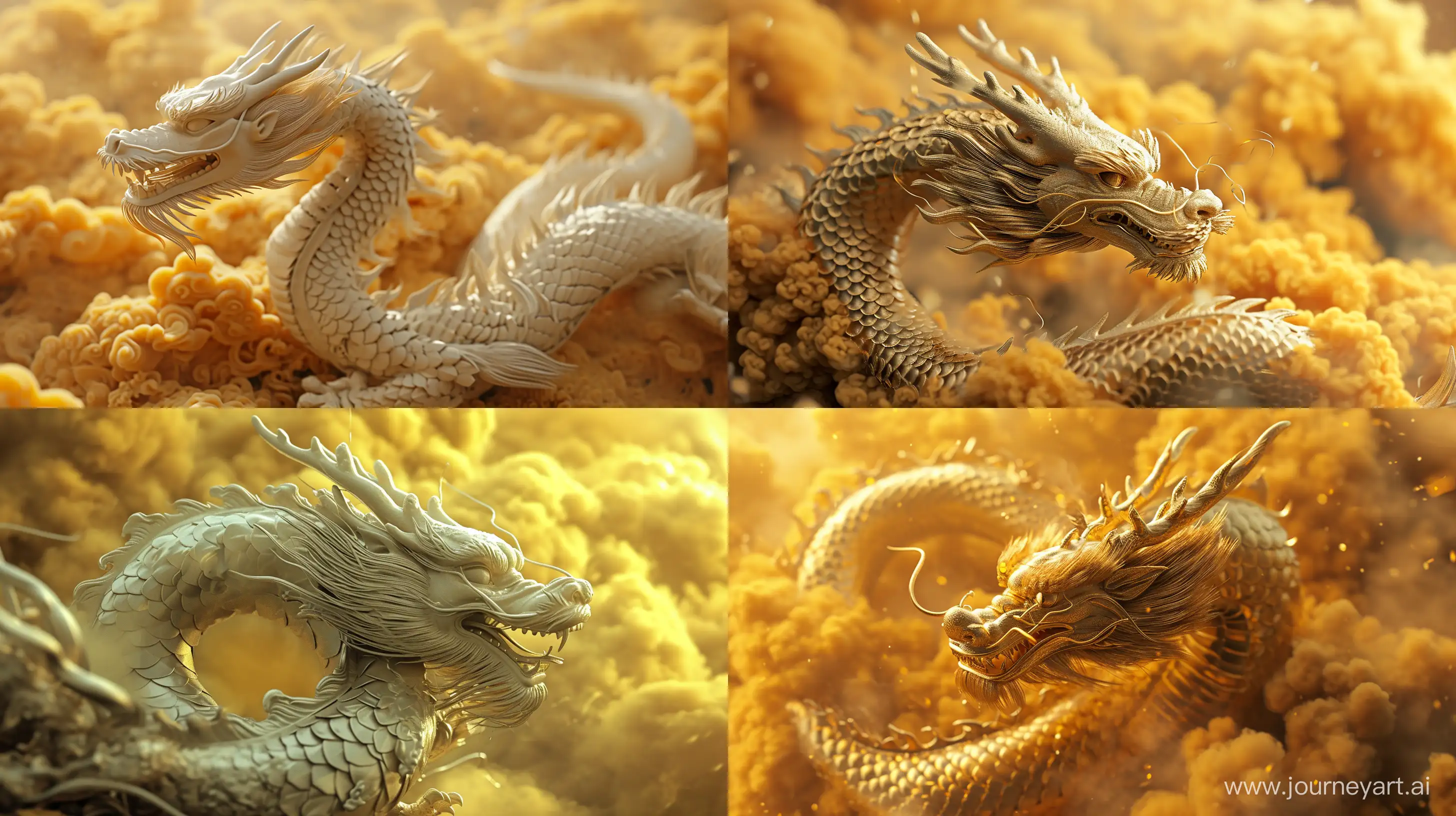 Golden-Chinese-Dragon-Soaring-Through-Illusory-Clouds-in-Hyperrealistic-Style