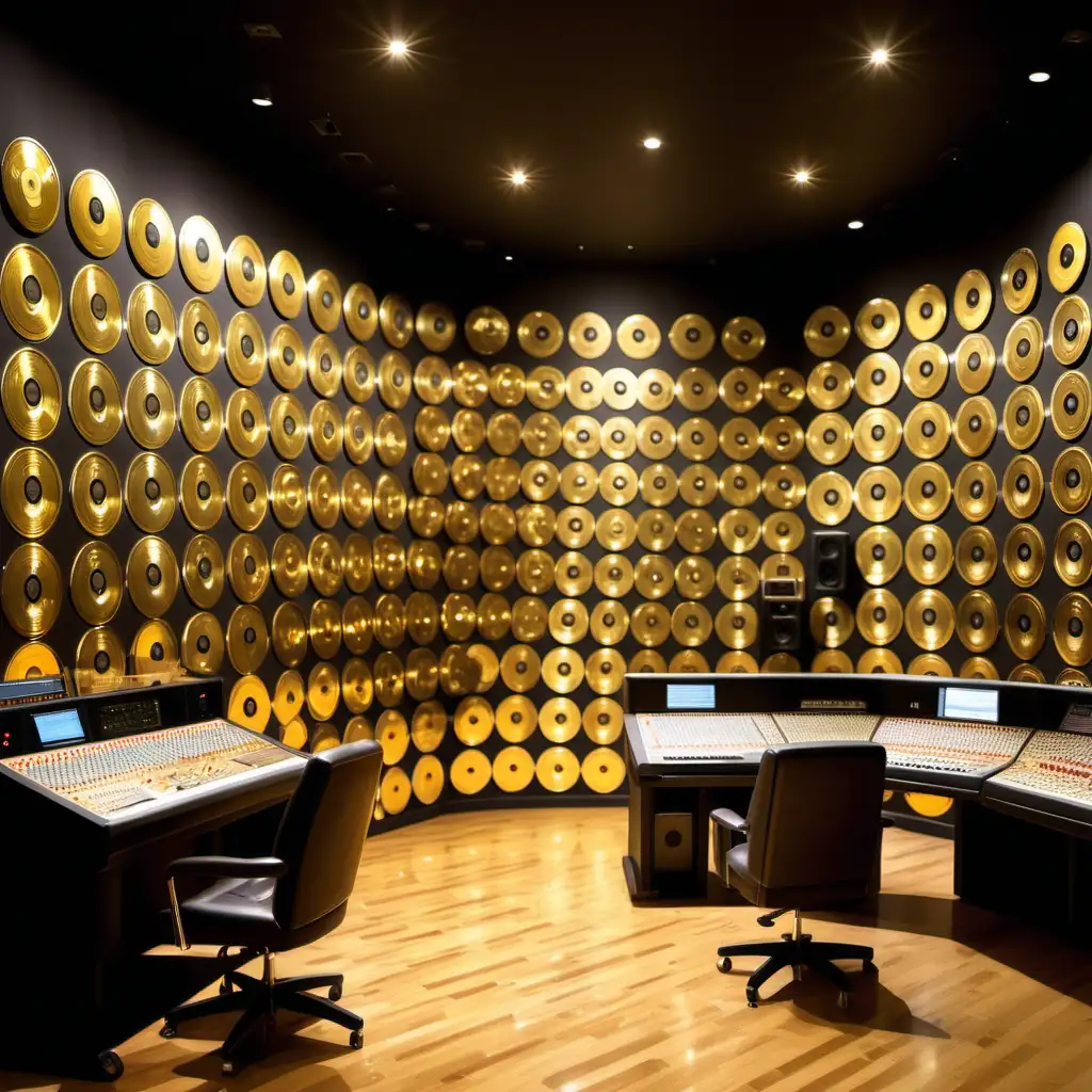 Luxurious Recording Studio with MillionDollar Gold Records