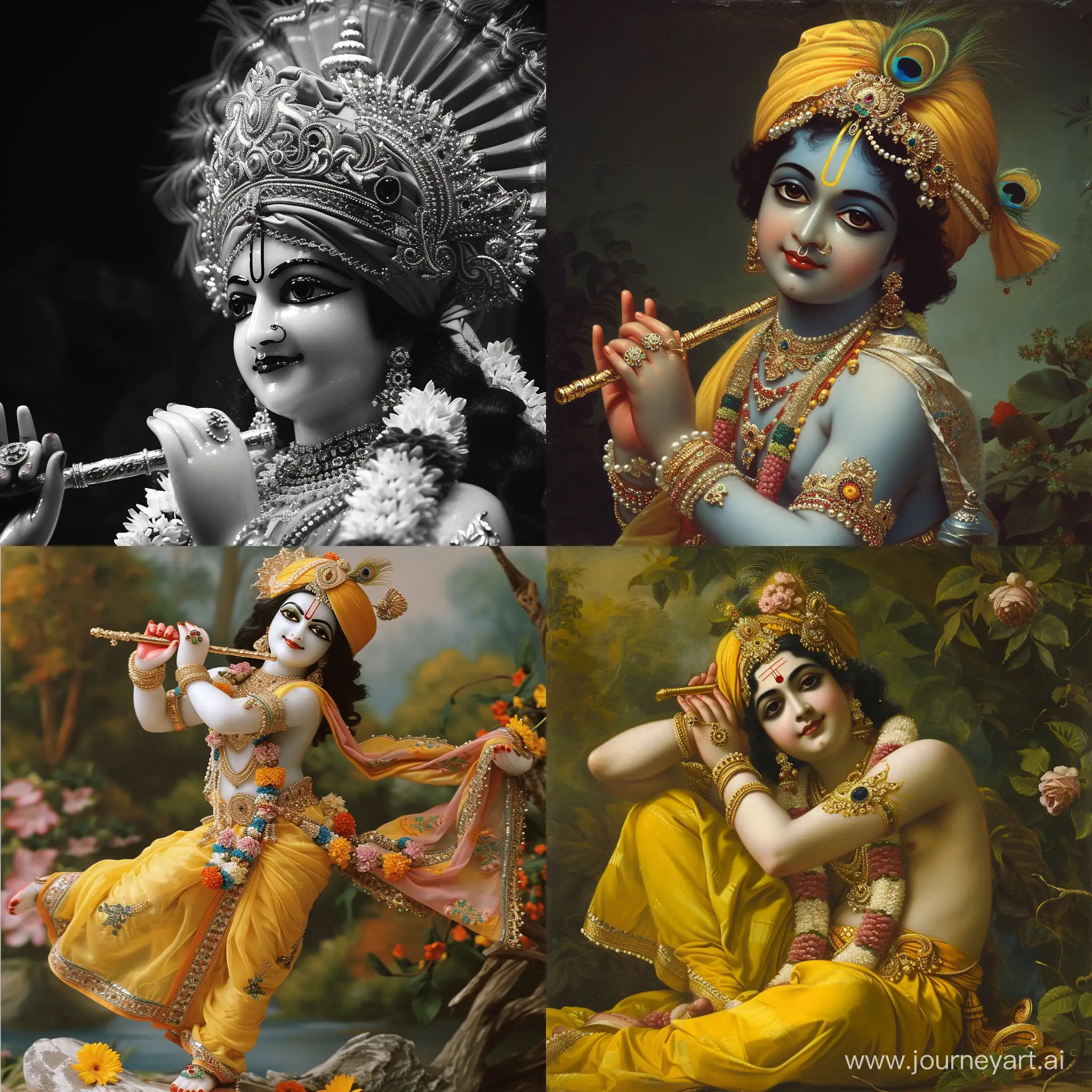 Vibrant-Portrait-of-Hindu-God-Krishna-in-Square-Format