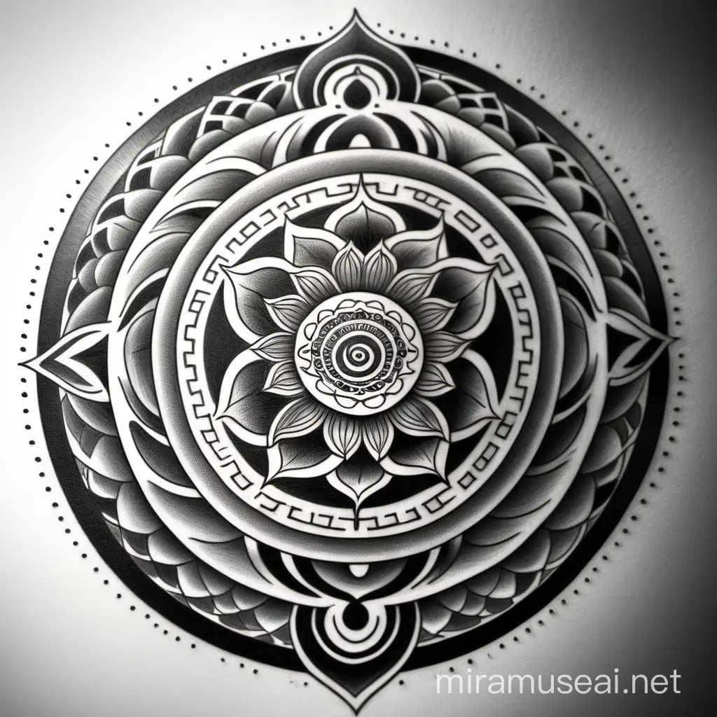 mandala, Tai Chi, tattoo
