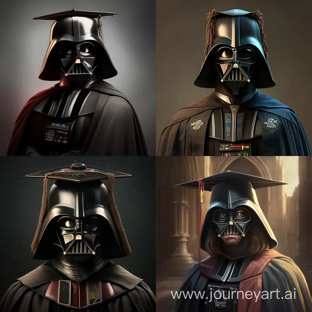 Darth Vader college graduation portrait --v 4

