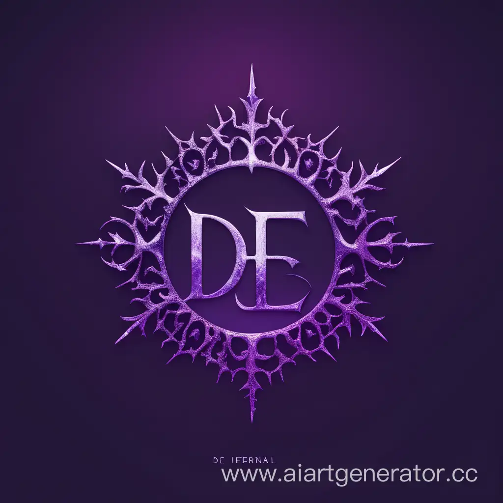 Надпись "De_Infernal", темно-фиолетовый фон, минимализм, свет, мороз