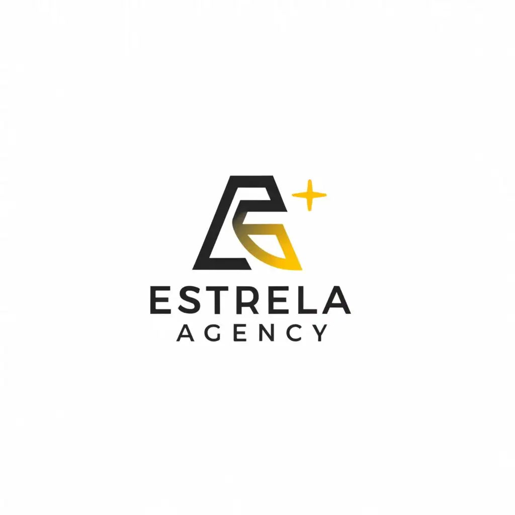 a logo design,with the text "ESTRELA AGENCY", main symbol:LETTER,Minimalistic,be used in Sports Fitness industry,clear background