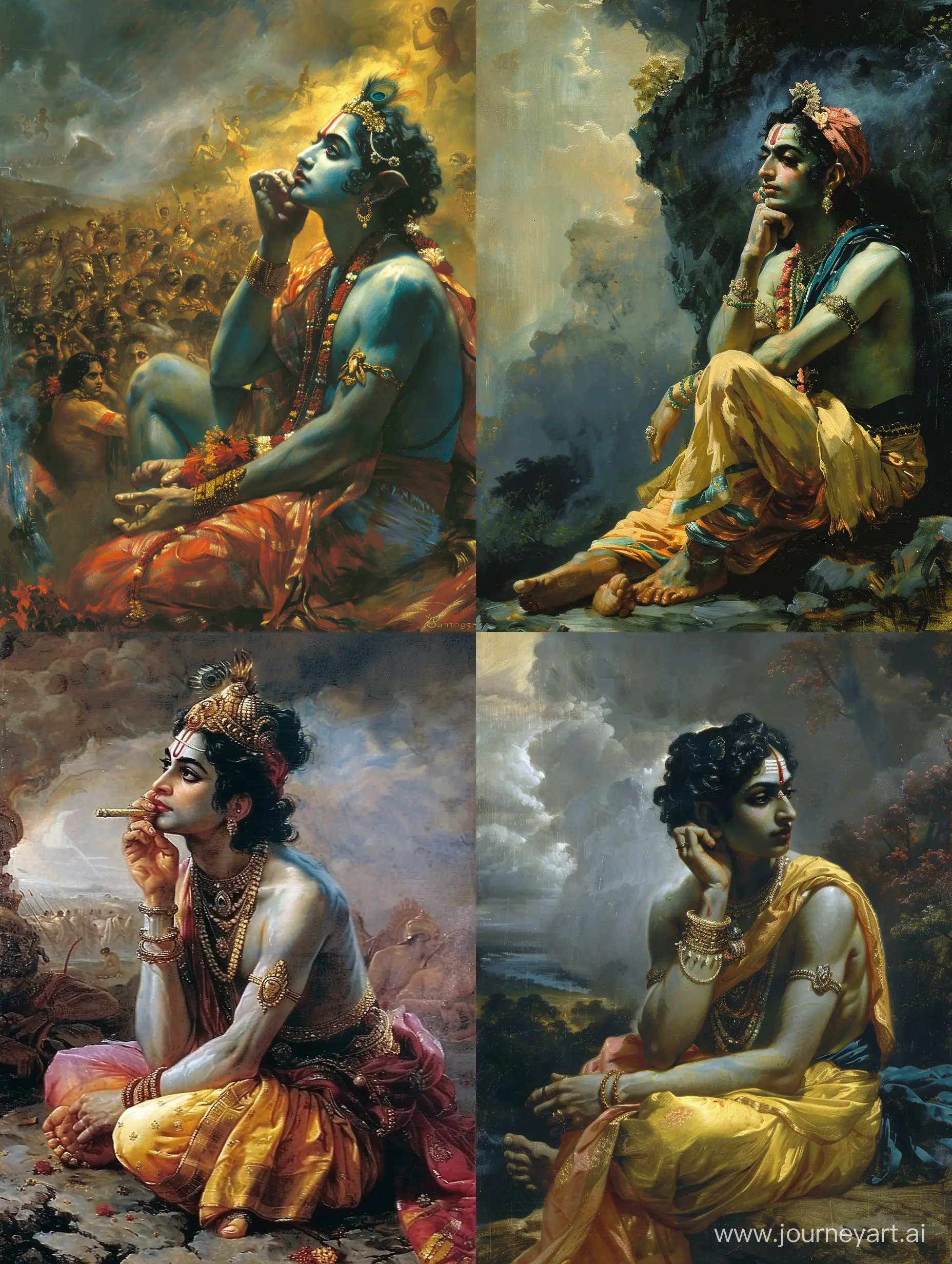 Epic-Battle-of-the-Mahabharata-Lord-Krishna-Contemplates