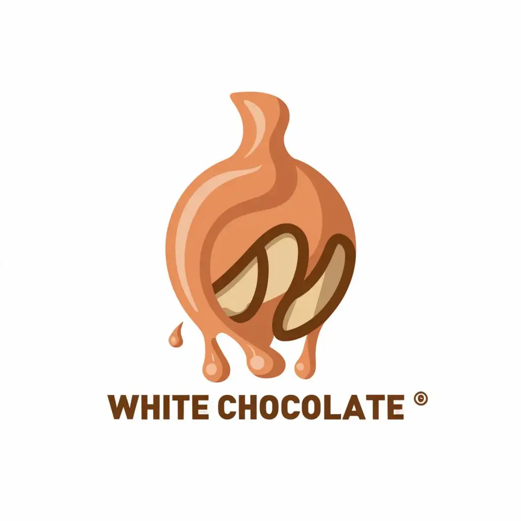 a logo design,with the text "white chocolate", main symbol:sweet sauce,Moderate,clear background