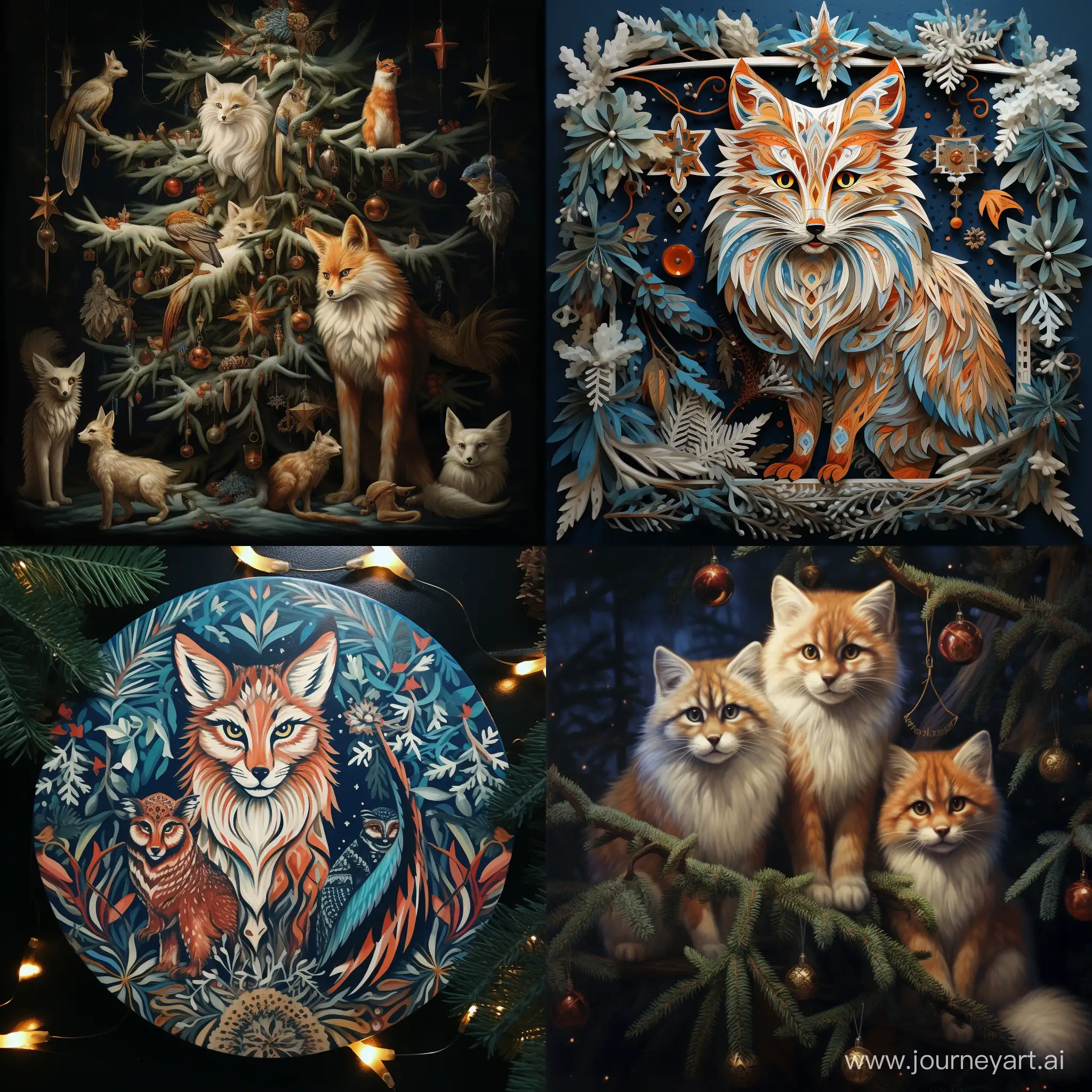 Whimsical-Wildlife-Celebration-Lynx-Fox-and-Owl-Ring-in-the-New-Year-with-Art-and-Christmas-Cheer