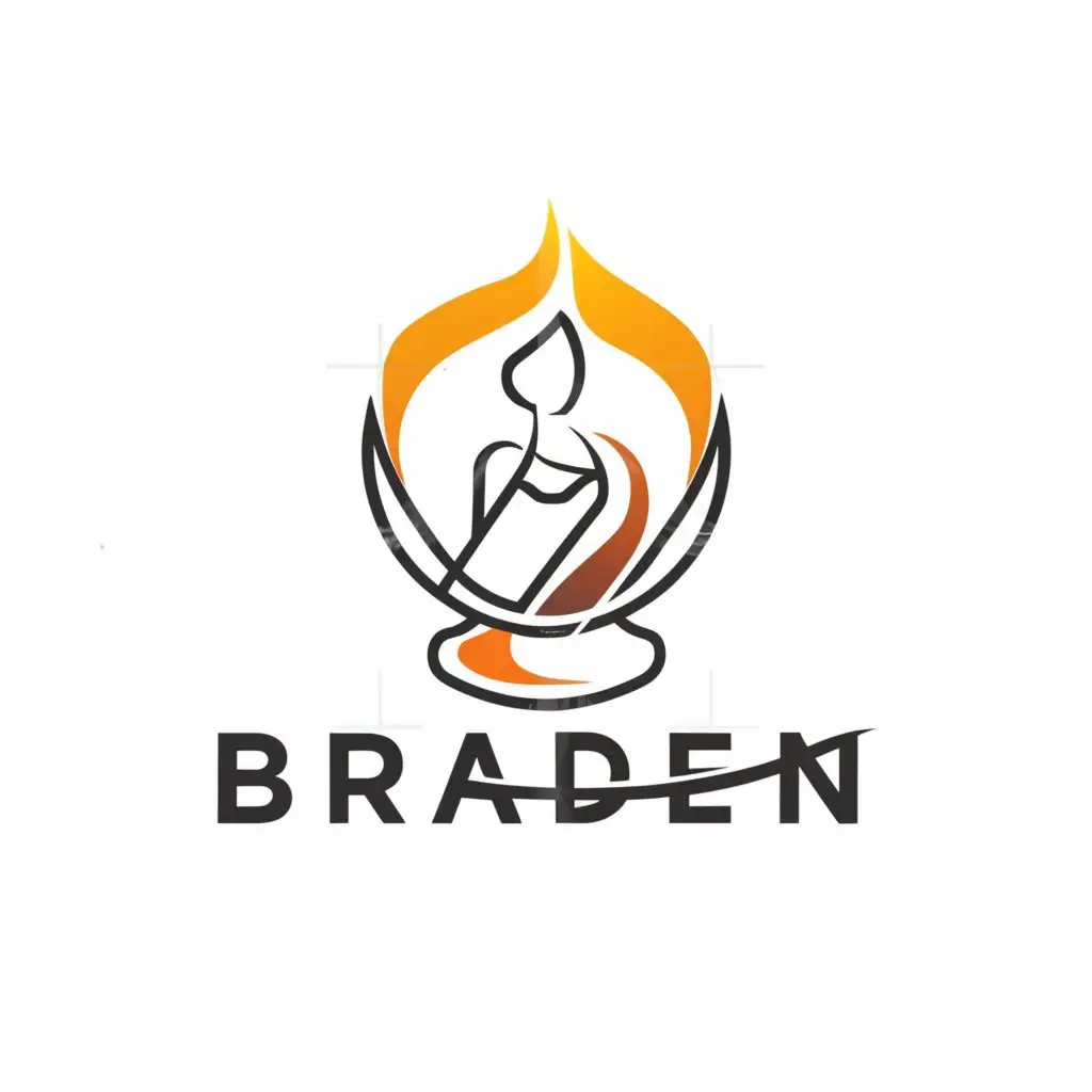 a logo design,with the text "BRADEN", main symbol:A Candle/ A Beauty,Moderate,clear background