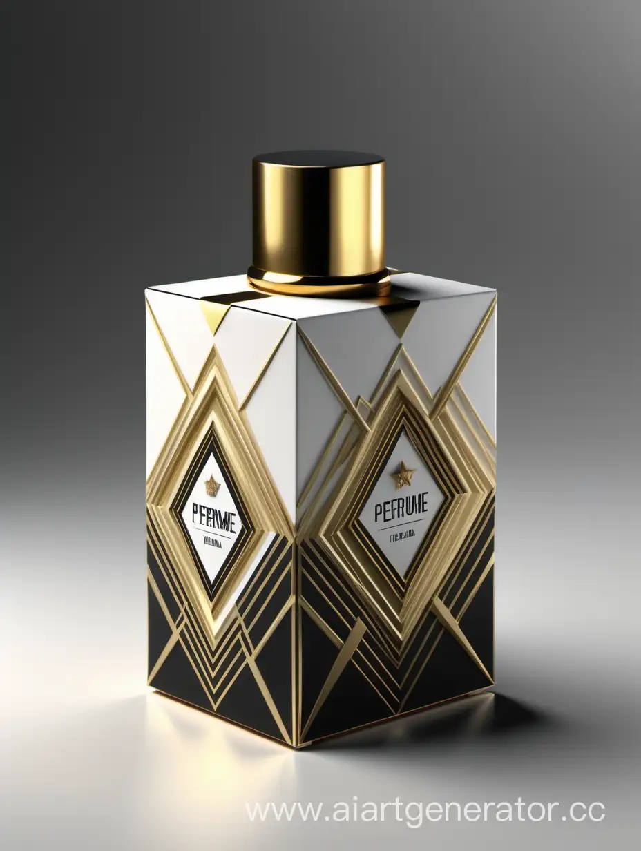 Luxurious-Italian-Perfume-Packaging-Modern-Geometric-Design-in-Black-Gold-and-White