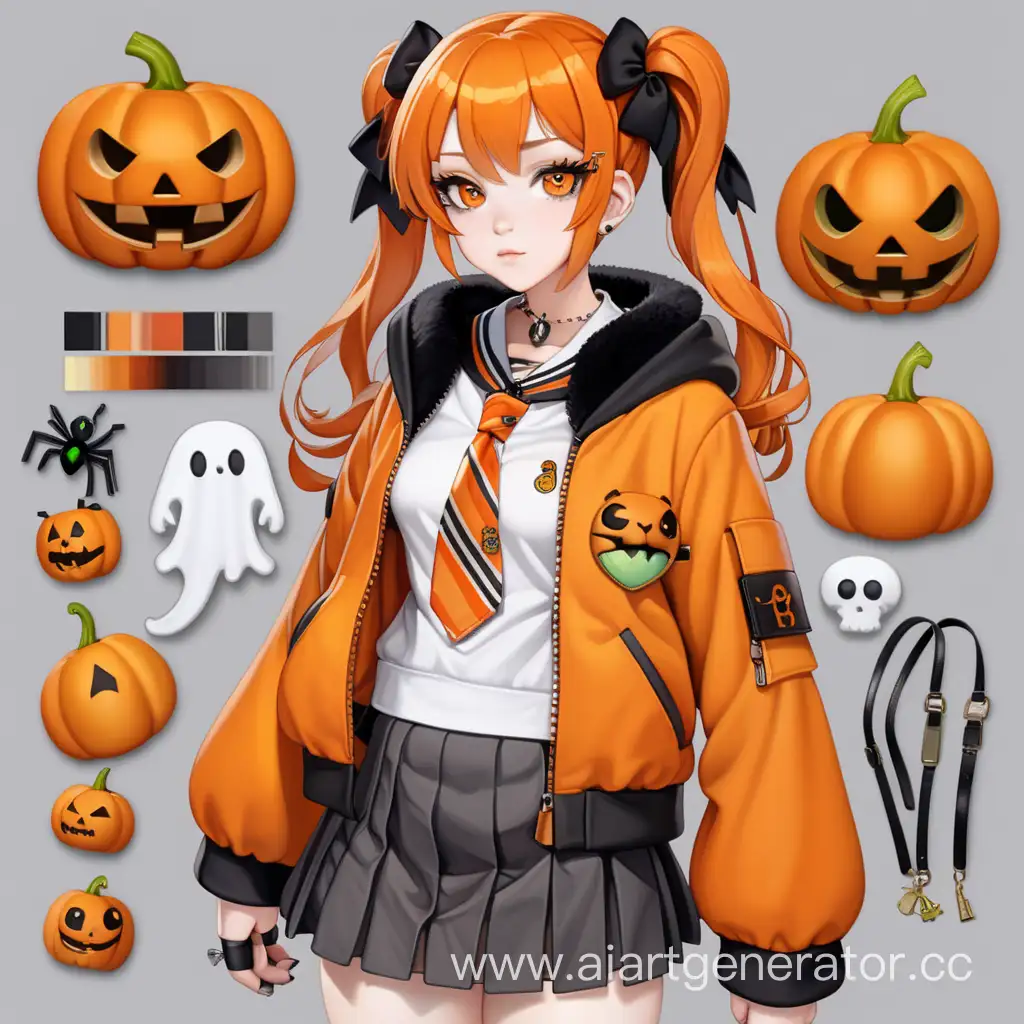 Stylish-Student-Council-Member-with-Orange-Hair-and-Halloween-Accessories