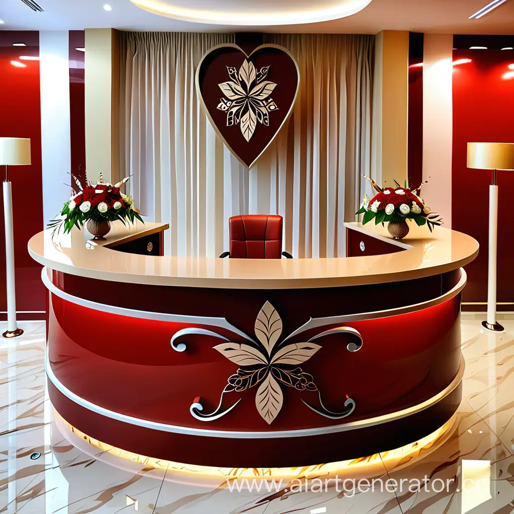 Luxurious-RedBeige-Wedding-Resort-Reception-Desk