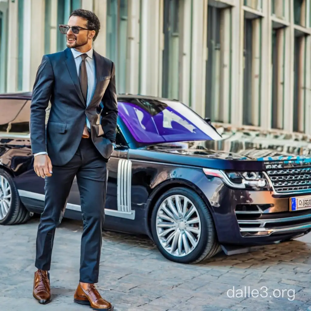 Business man with range rover in size 1080×1920