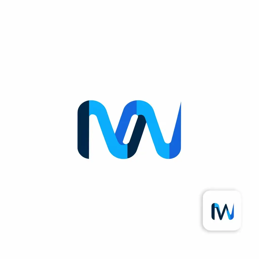 a logo design,with the text "NMW", main symbol:wave,Minimalistic,clear background
