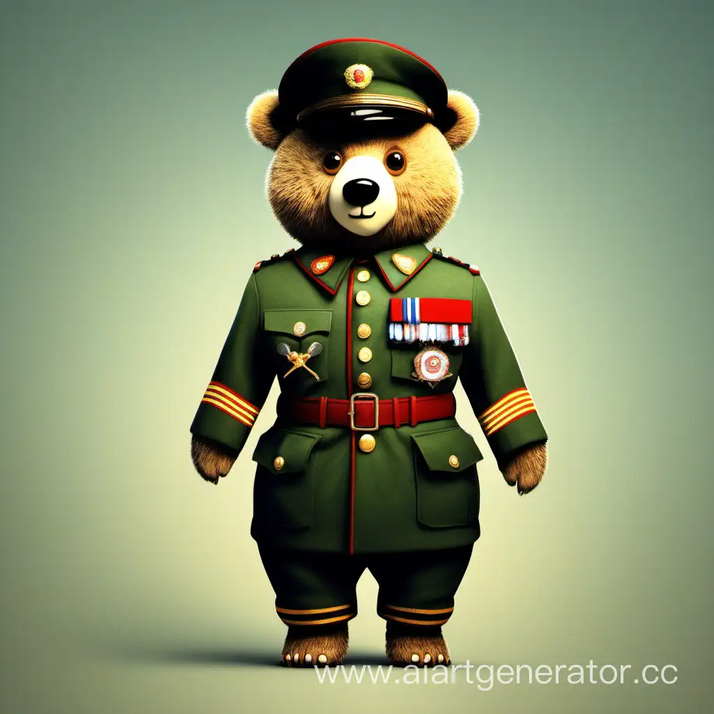 Медведь в военной форме , для детей, 23 февраля 