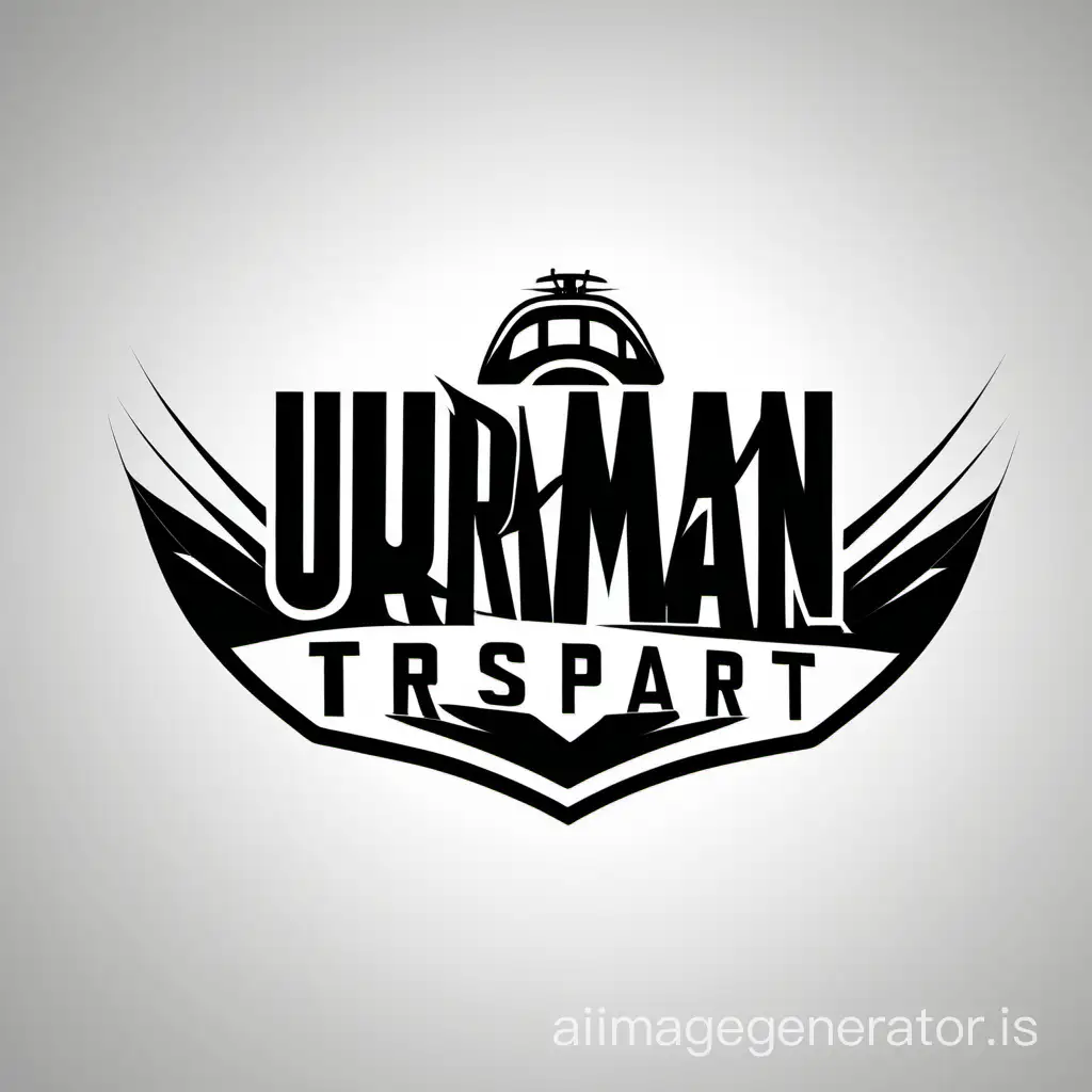 Logo for the "URALMAN" transport company white and black color