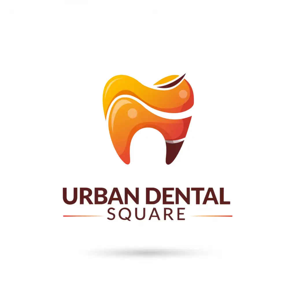 a logo design,with the text "Urban Dental Square", main symbol:Teeth, Skin, Hair,Moderate,be used in Medical Dental industry,clear background