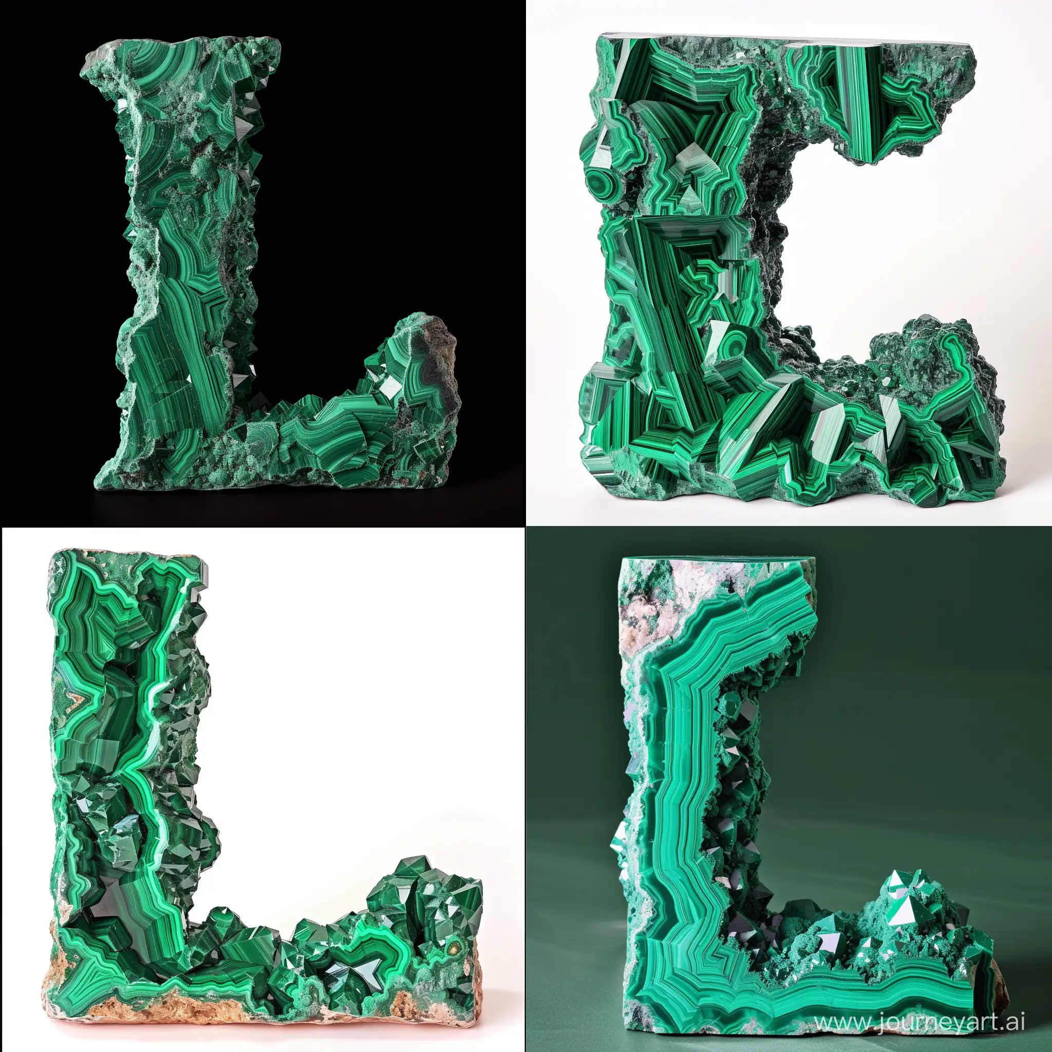 Malachite in the form of letter L