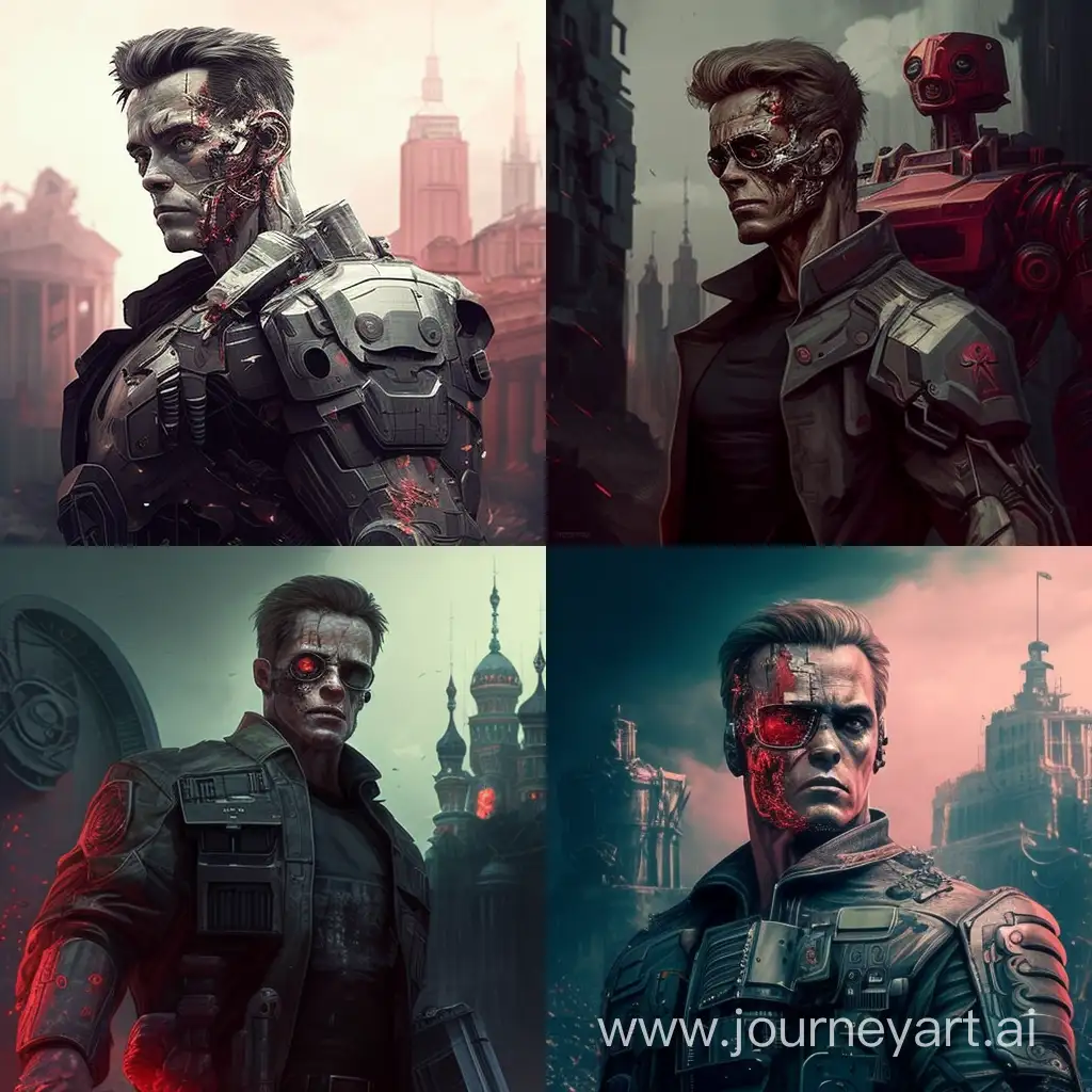 Terminator-in-the-USSR-Art-Futuristic-Robot-in-SovietInspired-Setting