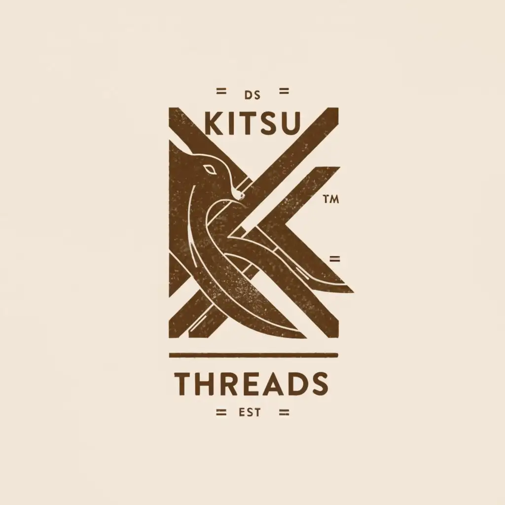 a logo design,with the text "Kitsu and Kaffee Threads", main symbol:"""
Intertwine the letters "KKT" in a creative and cohesive manner, forming a unified symbol. Experiment with different arrangements and overlaps to find a design that is visually appealing and easily recognizable. Incorporate abstract elements that subtly evoke the themes of apparel, fox, and coffee. This could include geometric shapes or lines that suggest clothing stitches, fox tail, or coffee steam, adding depth and intrigue to the design. Utilize negative space cleverly within the monogram to create hidden or implied elements that reinforce the brand identity. This technique adds a layer of complexity to the design while maintaining simplicity and elegance. Choose a modern and minimalist font for the brand name "Kitsu and Kaffe Threads." Keep the typography clean and legible, ensuring it complements the monogram without overpowering it.
""",Moderate,clear background
