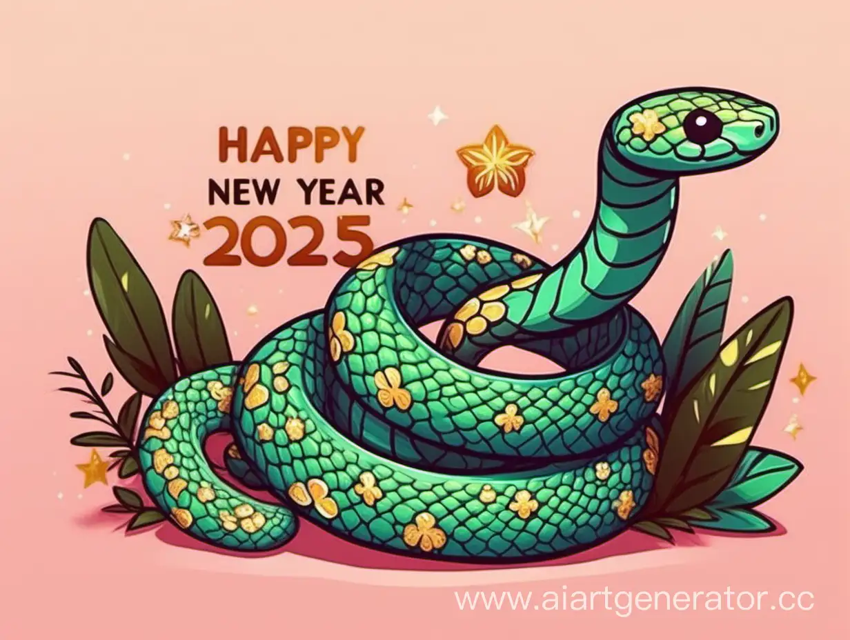 Новогодняя милая и красивая змея 🐍 2025