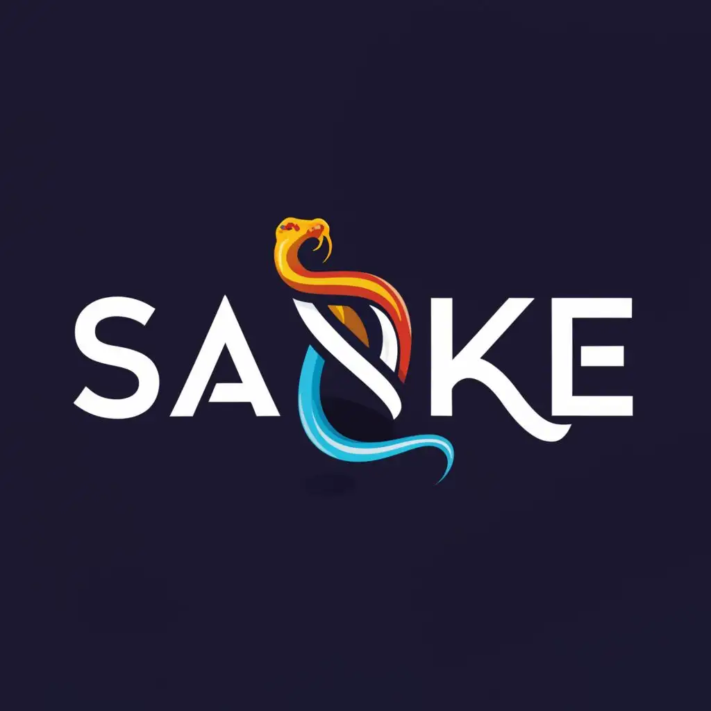 a logo design,with the text "Sanke", main symbol:Snake that is shaped like a S, be used in Entertainment industry