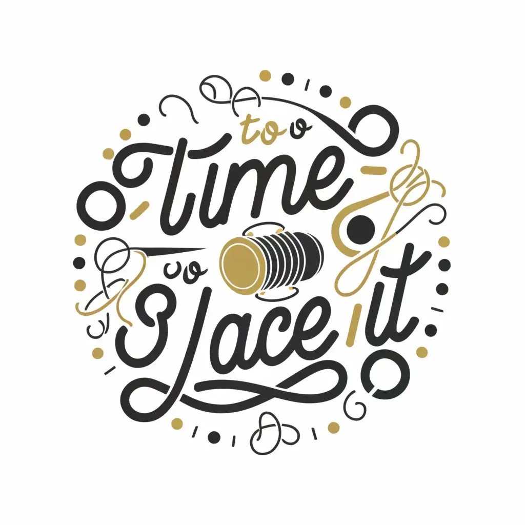 a logo design,with the text "Time to lace it", main symbol:Bobbin cushion with bobbin,Moderate,clear background