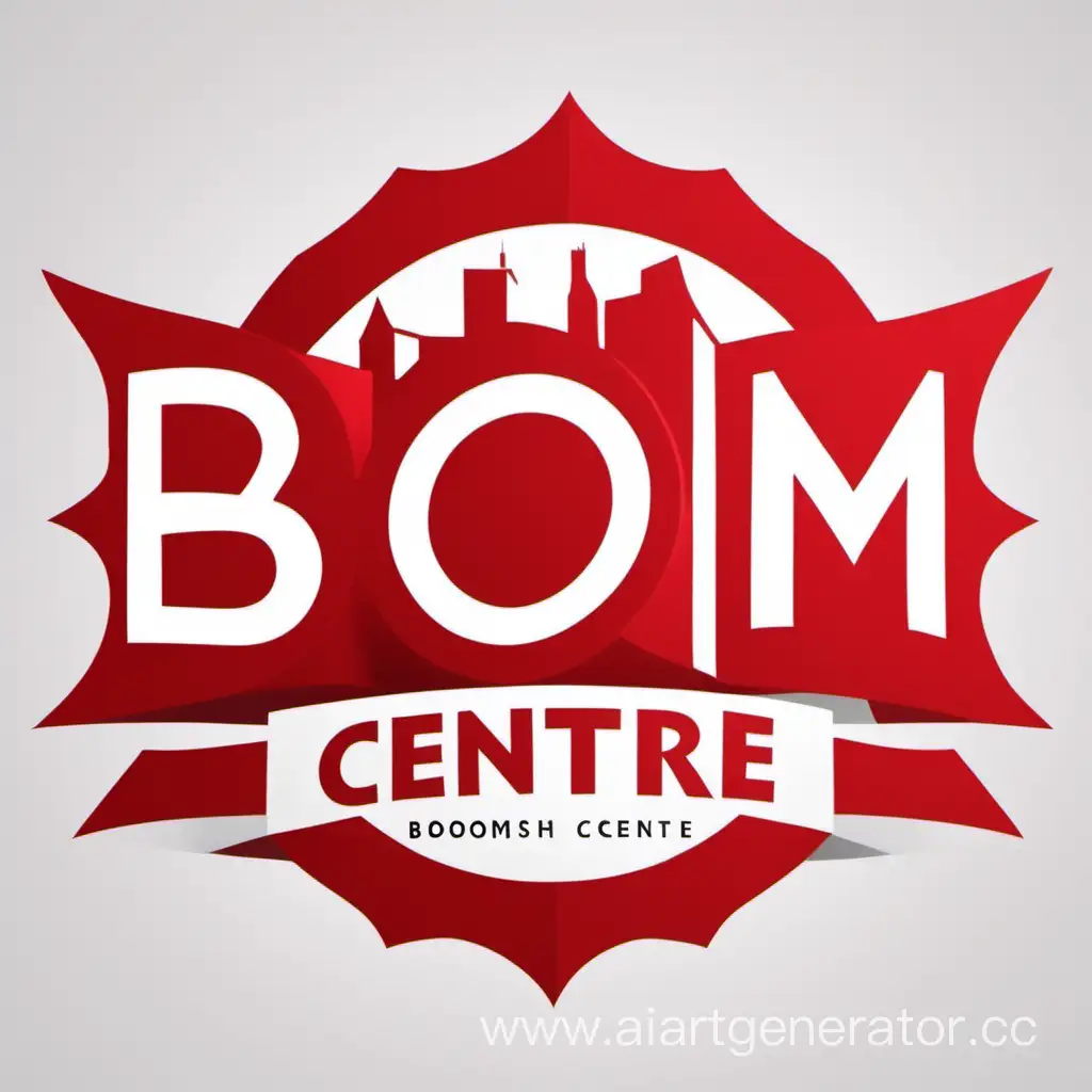 Dynamic Red and White English Language Center Logo Boom Centre | AI Art ...