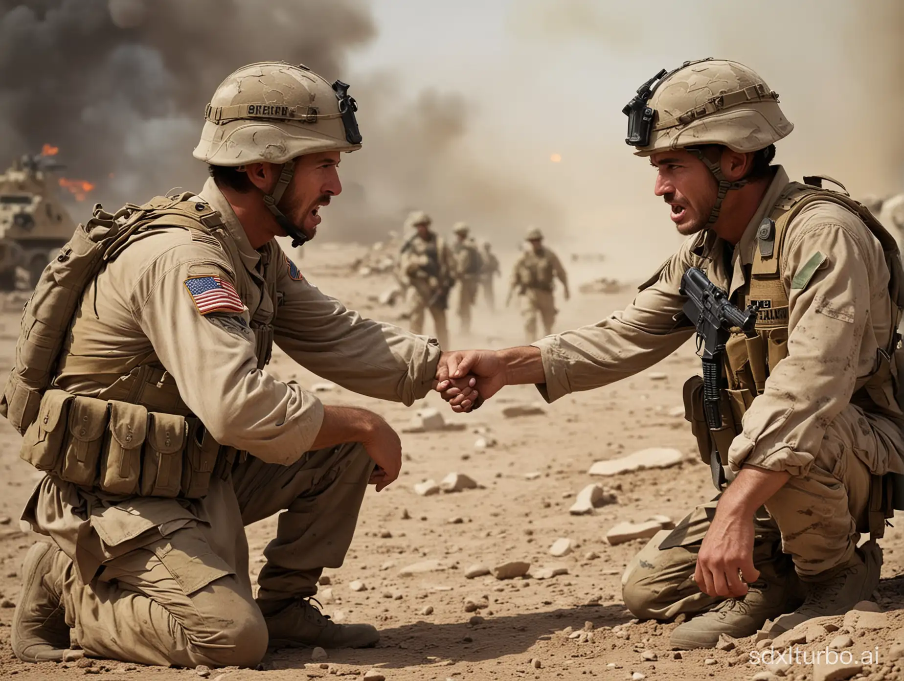 I want a picture expressing conflict resolution in wars.