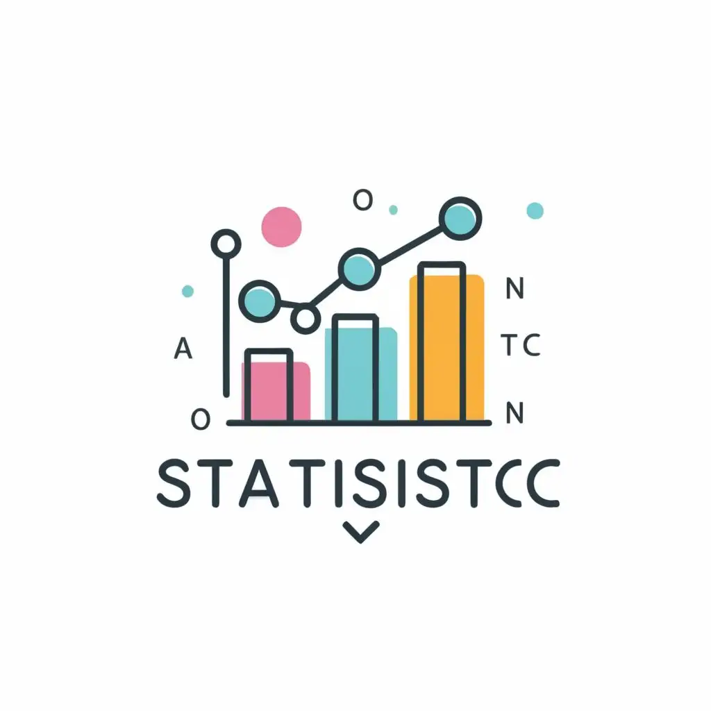 logo, A GRAPH, with the text "STATISITC", typography, be used in Education industry