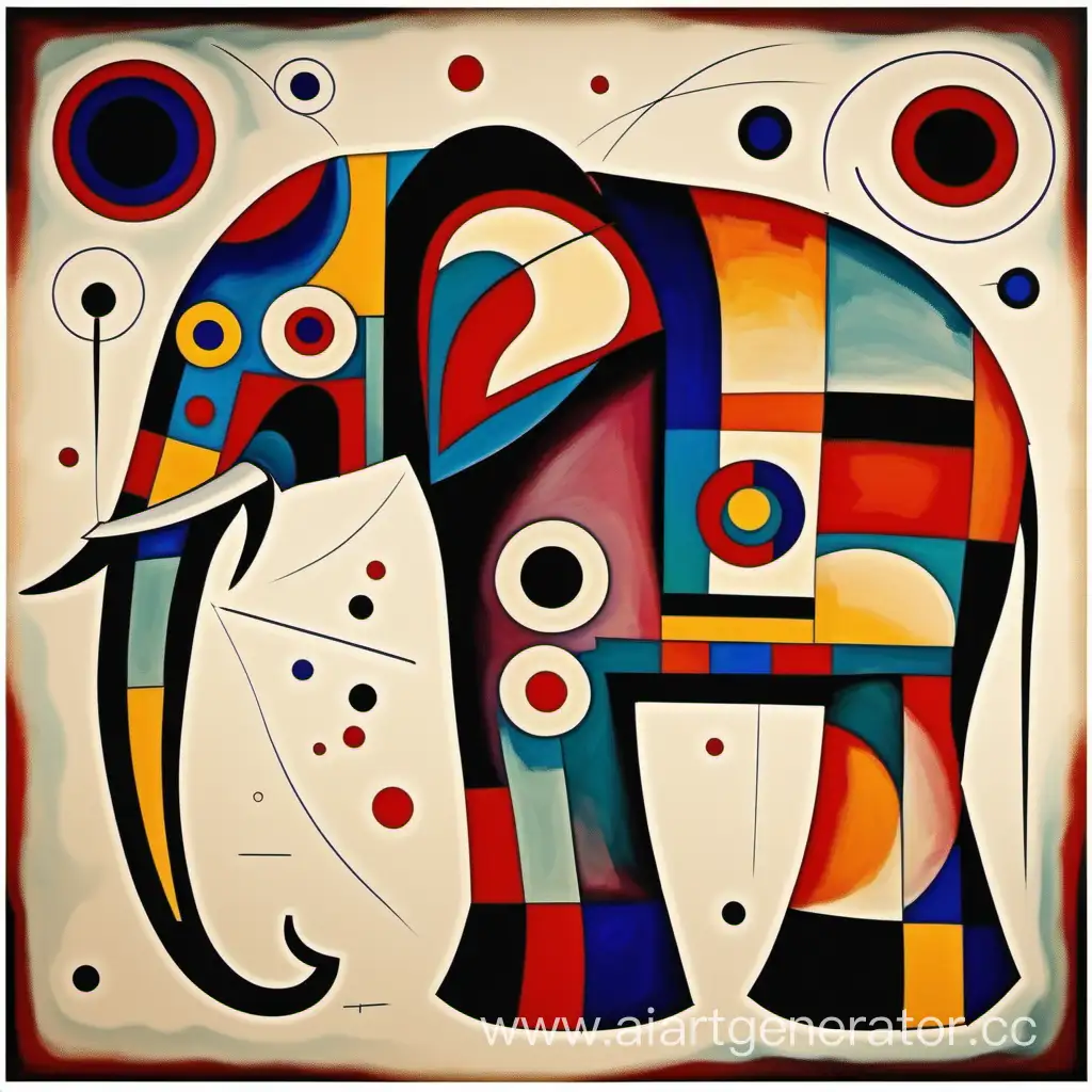 Abstract-Kandinskystyle-Elephant-Art