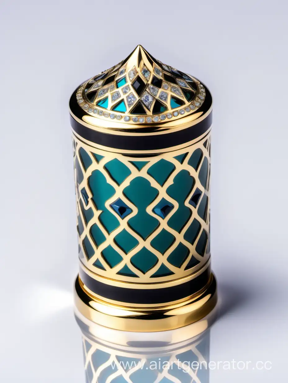 Exquisite-Gold-and-Blue-Perfume-Bottle-with-DiamondCapped-Long-Double-Height-Ornamental-Cap