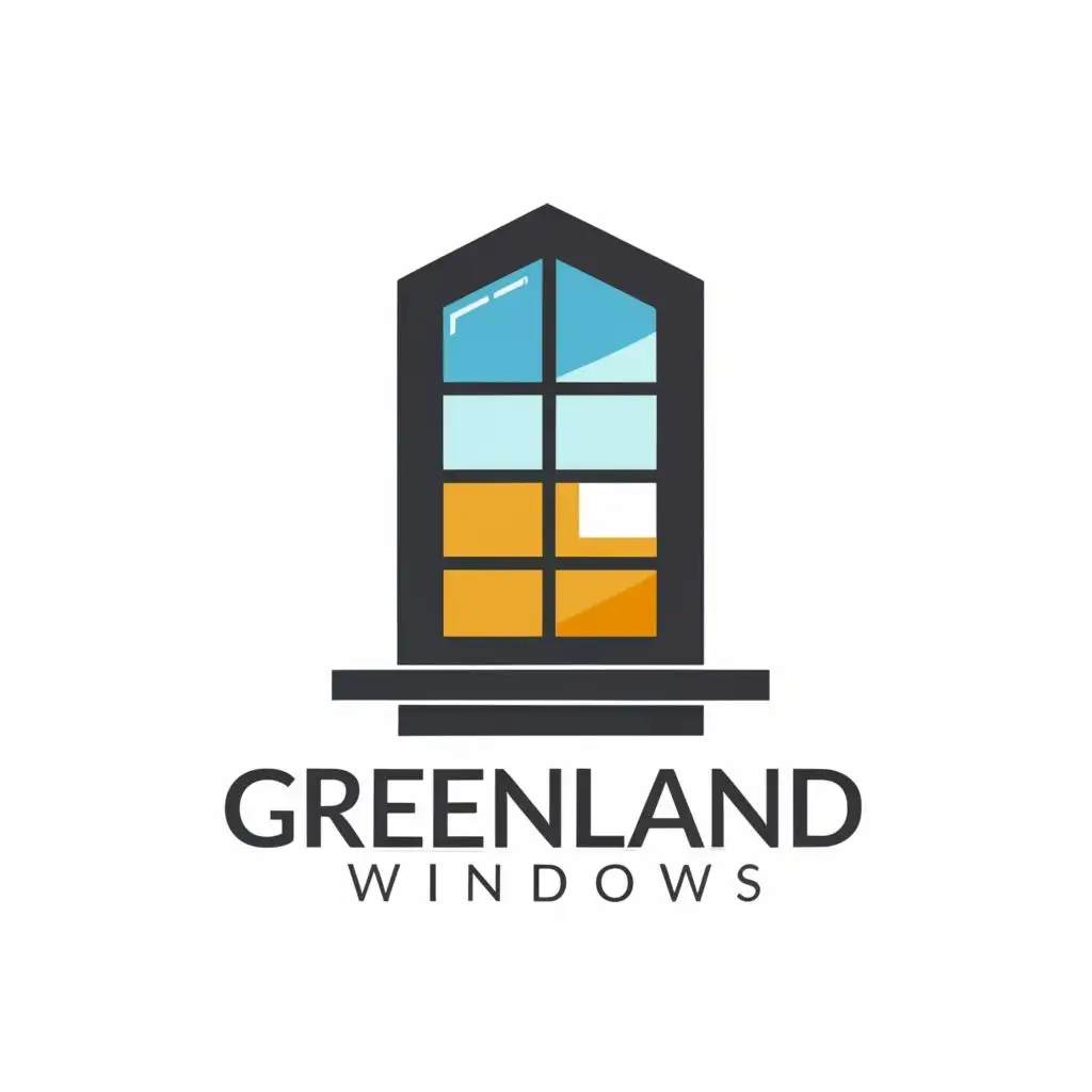 logo, window, windows, with the text "Greenland windows", typography, be used in Construction industry