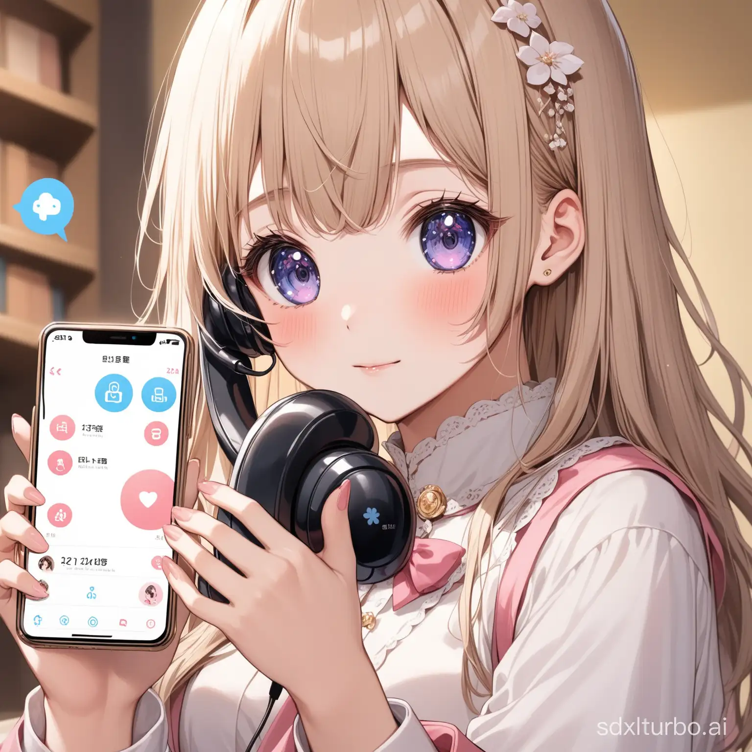 the ai helper on the phone in the girl's hand.