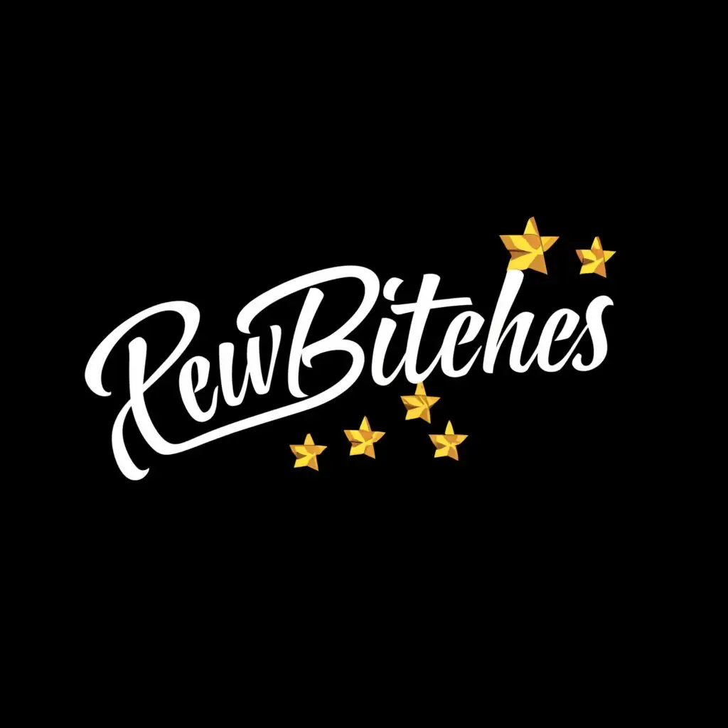 a logo design,with the text "revbitches", main symbol:black background put a star on the right top of the logo make it landscape no extra details,Moderate,be used in Internet industry,clear background