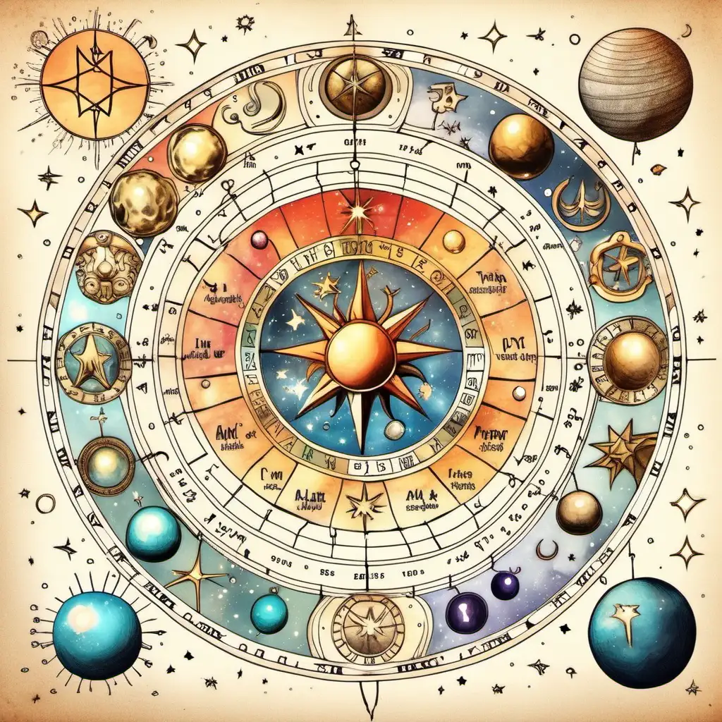 Vibrant Astrology Drawings Miniature Masterpieces in Dazzling Colors