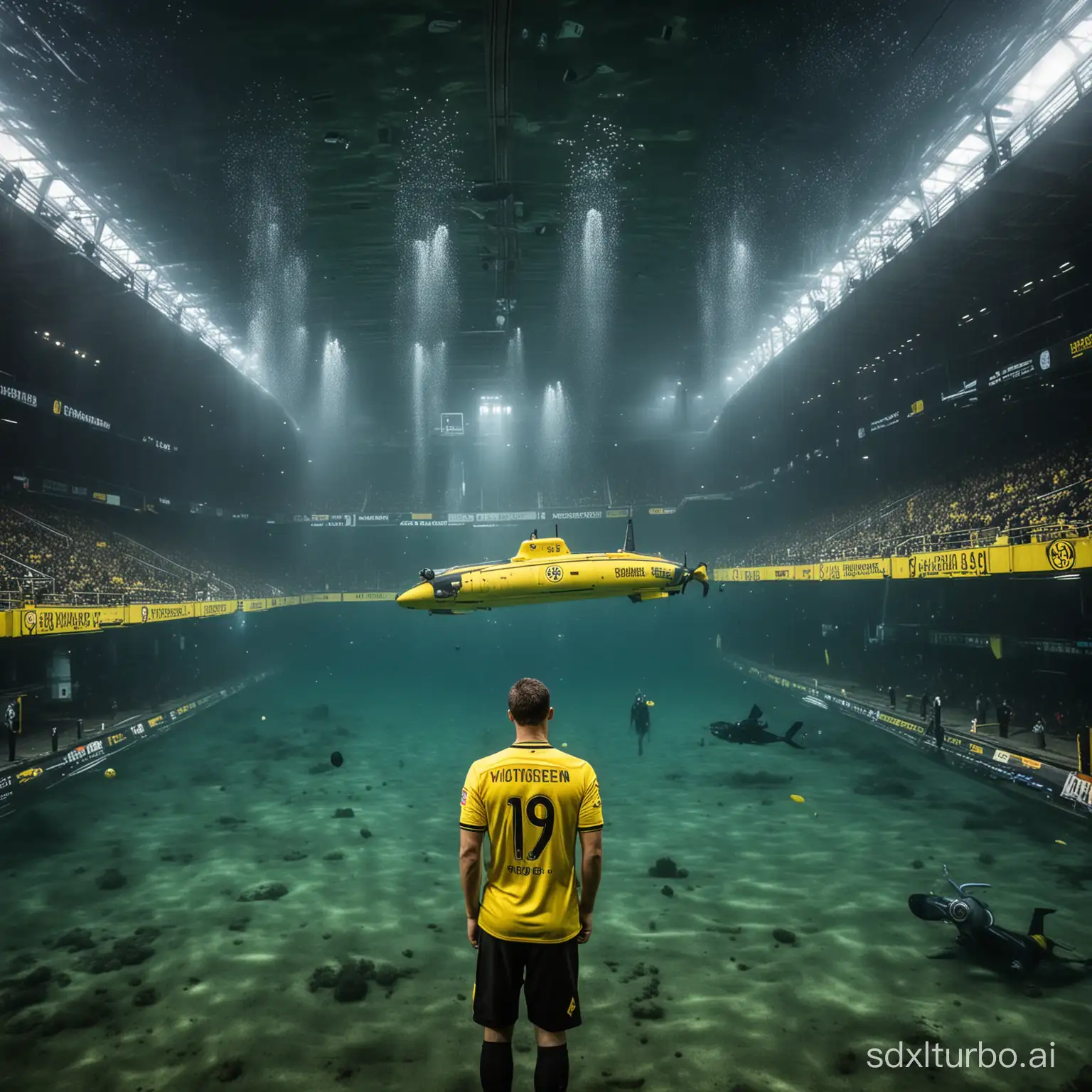 Underwater, Borussia Dortmund Football Club, Submarine, Stadium, goal scoring