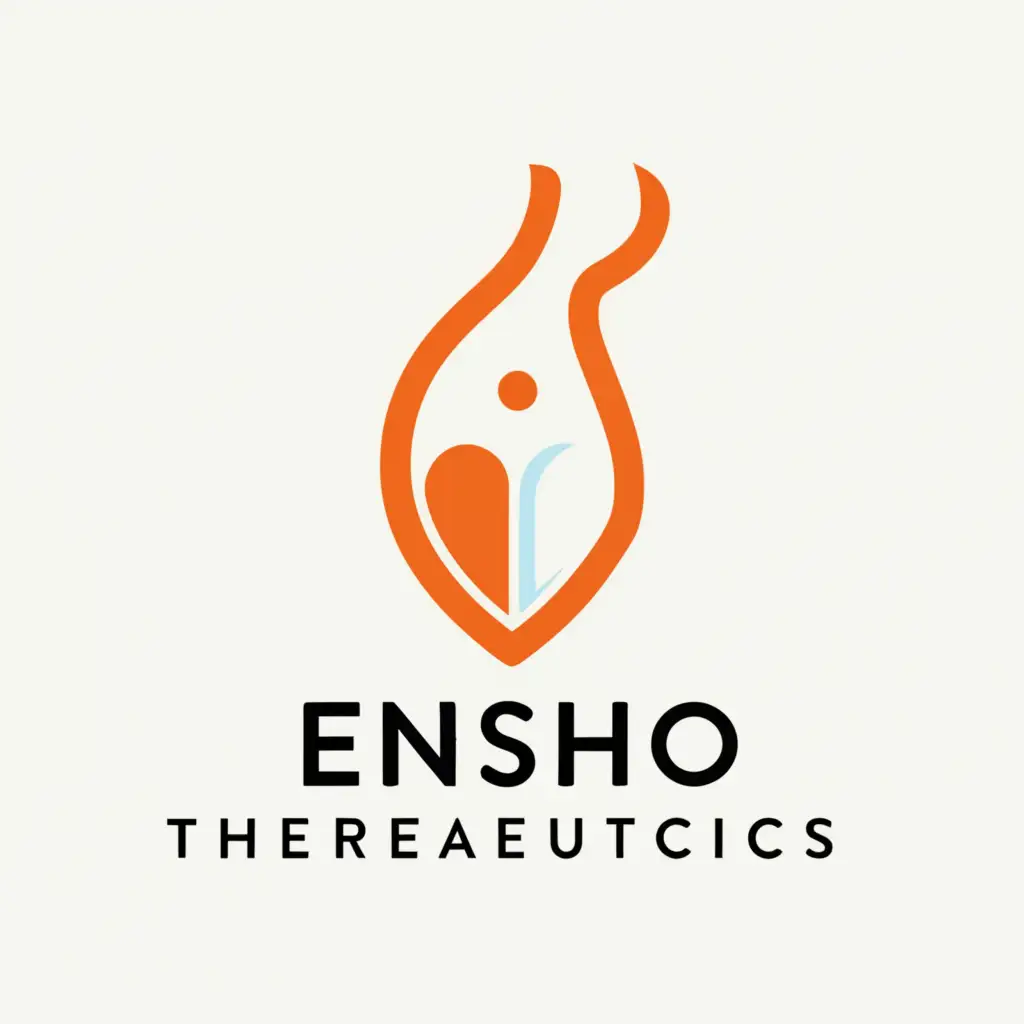 a logo design,with the text "Ensho Therapeutics", main symbol:Japanese flame symbol using treatment of human, drugs, fire therapy.,Minimalistic,be used in Beauty Spa industry,clear background