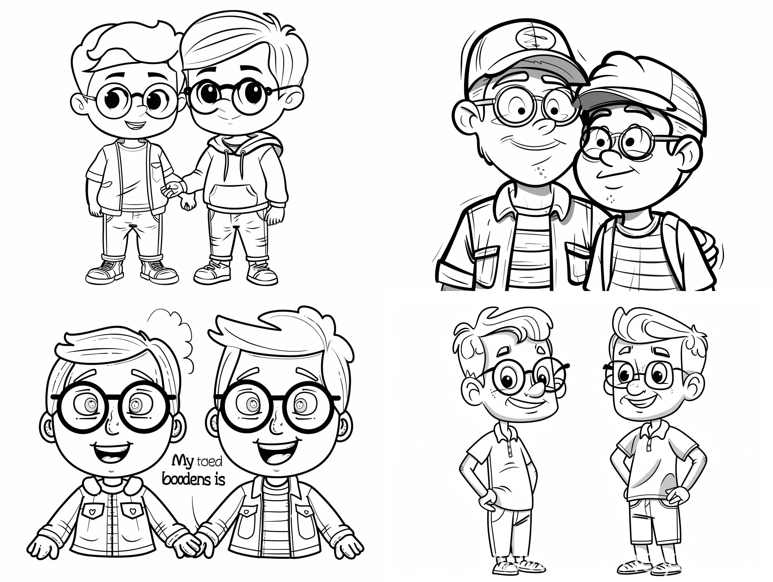 Playful-Cartoon-Coloring-Page-for-Kids-Featuring-Cool-Older-Brother