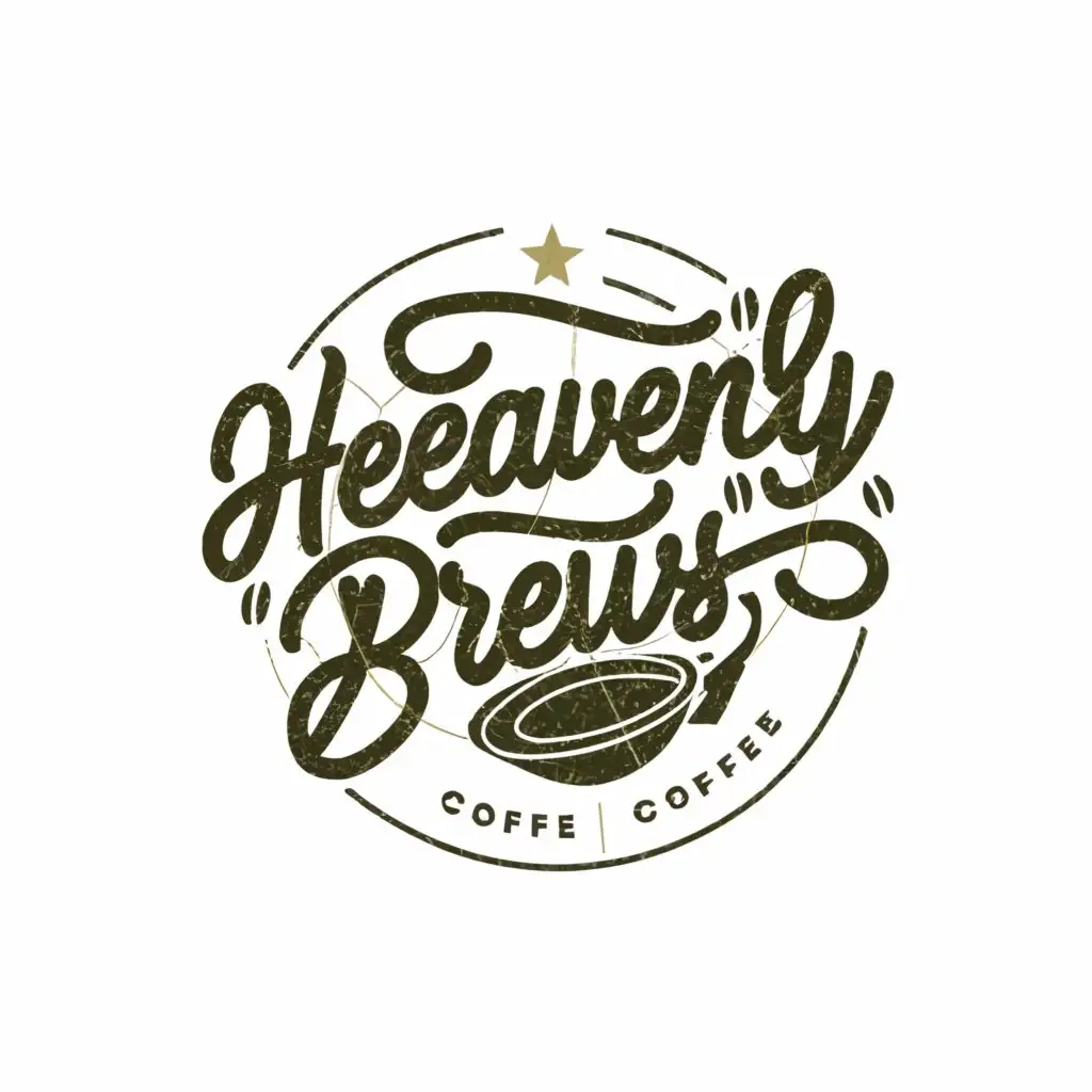 a logo design,with the text "HEAVENLY BREWS", main symbol:God coffee ,Moderate,be used in Religious industry,clear background