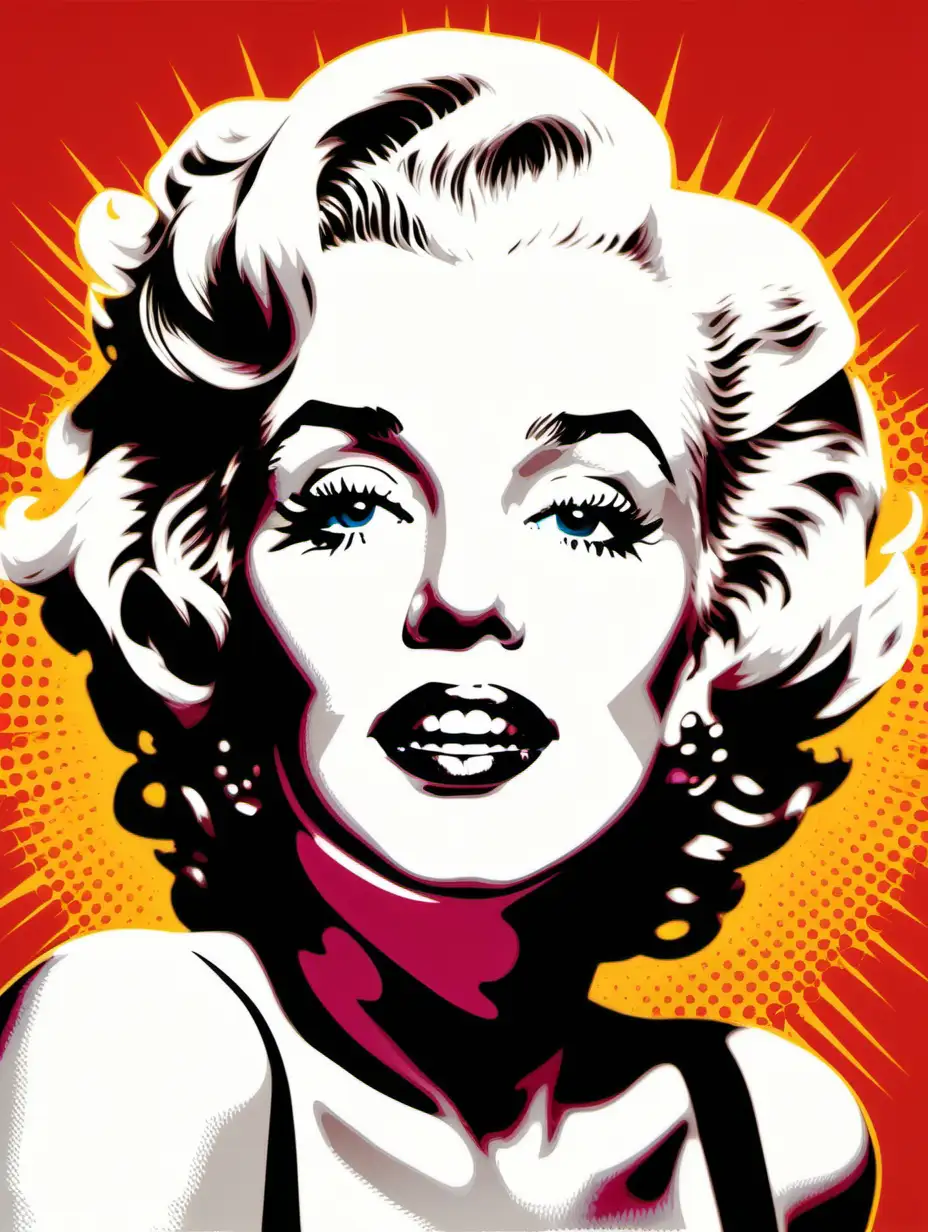 Print of Marilyn Monroe in the style of pop art