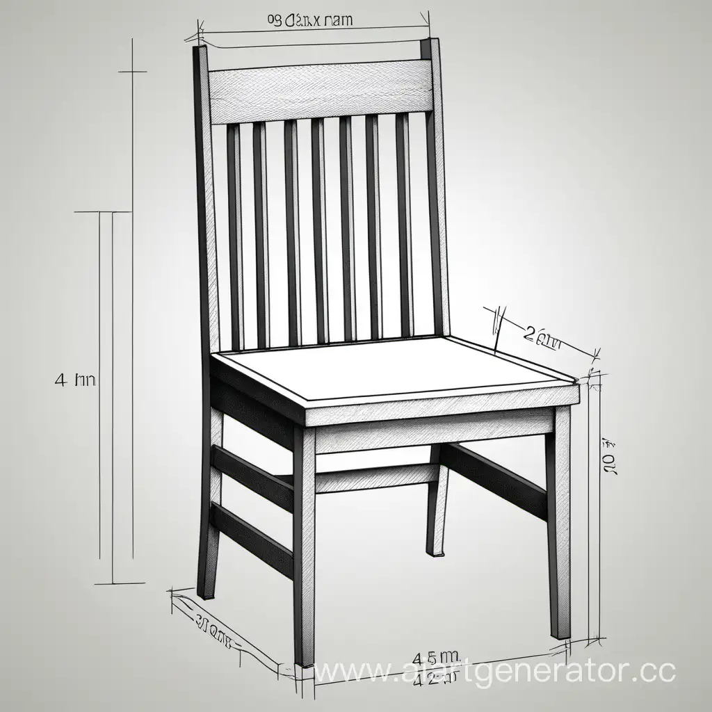 Detailed-Dimensional-Sketch-of-a-Stylish-Chair