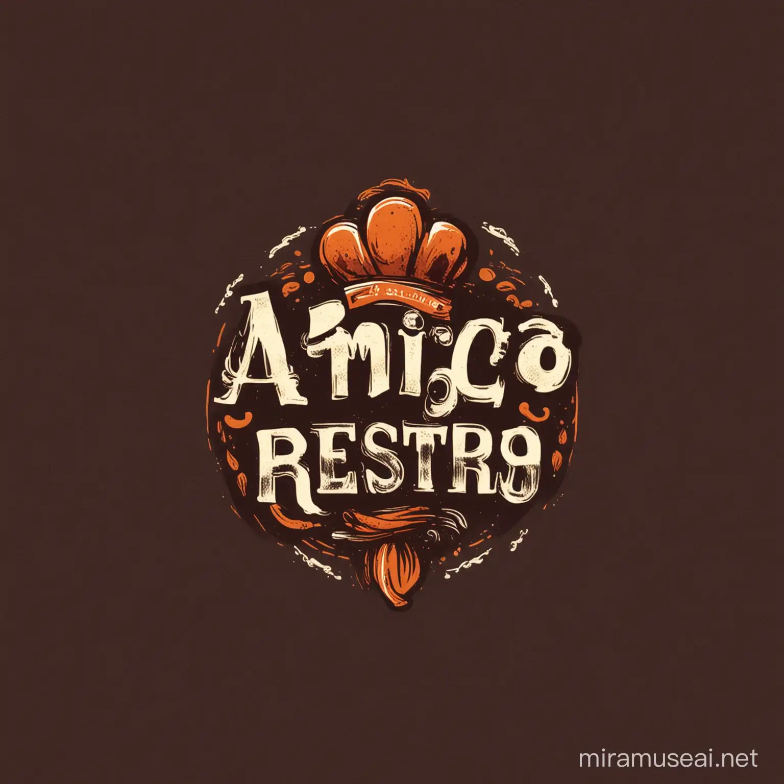 logo for Amigo restro, non veg and veg cuisines 