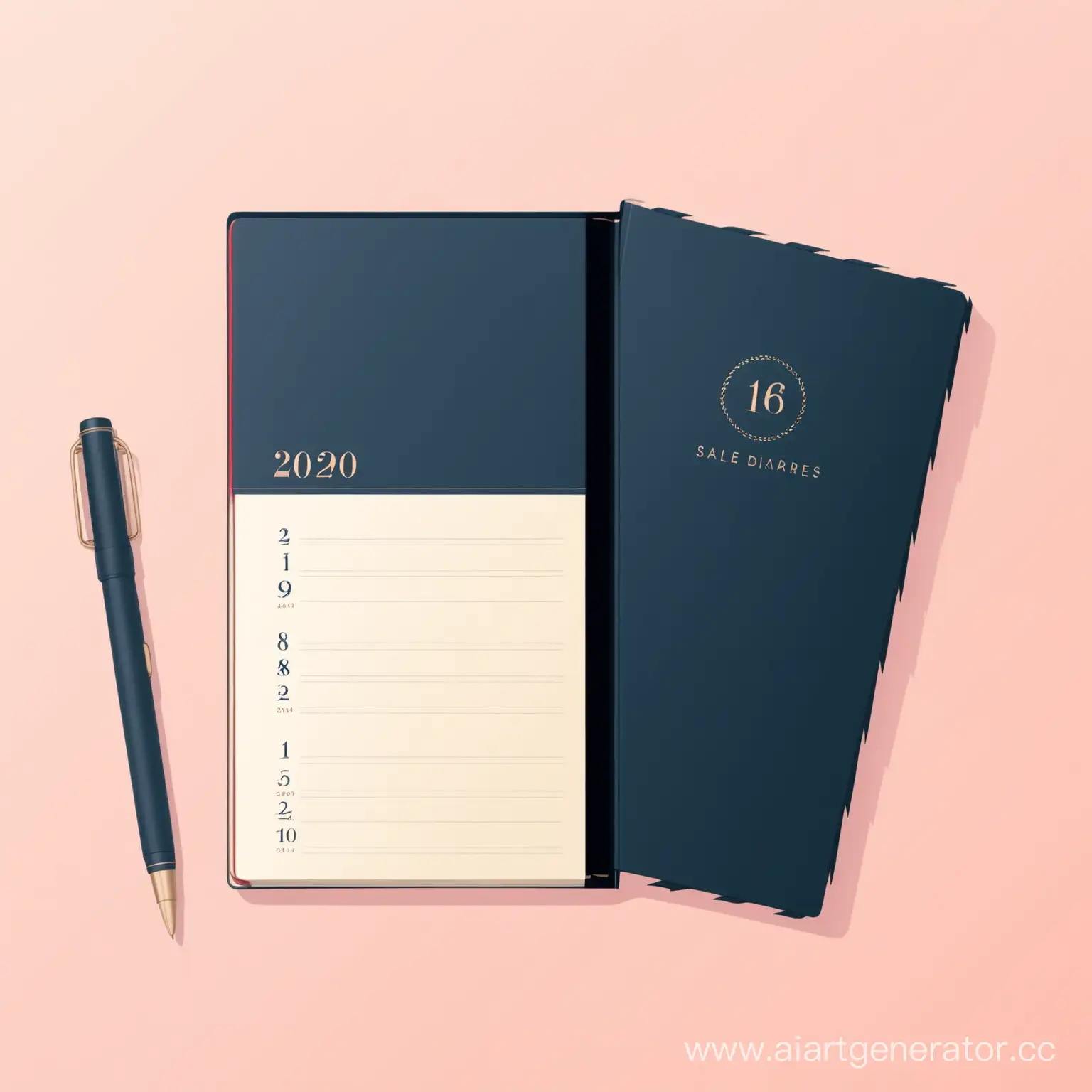 video for the stationery website, sale of dated diaries in a minimalist style