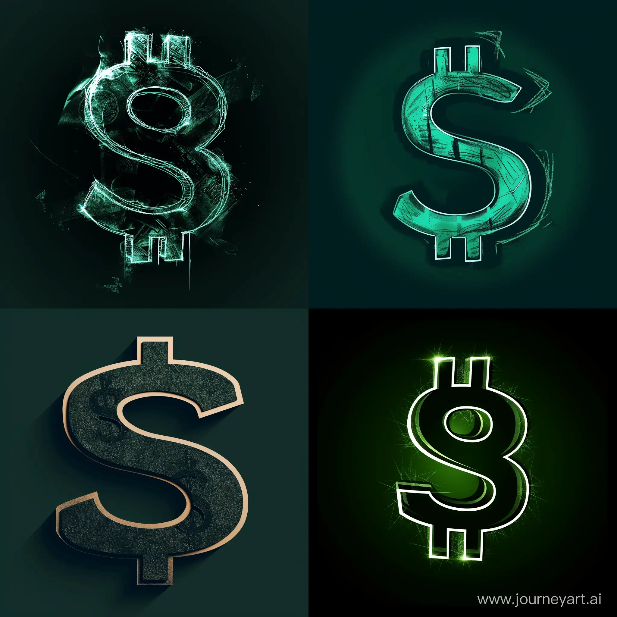 Money-Symbol-Logo-with-Dark-Green-Background