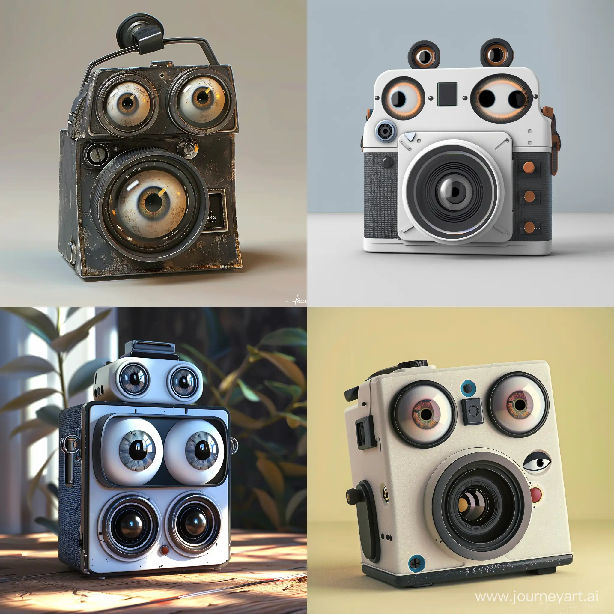 Fujifilm Instax camera with eyes, trending on artstation
