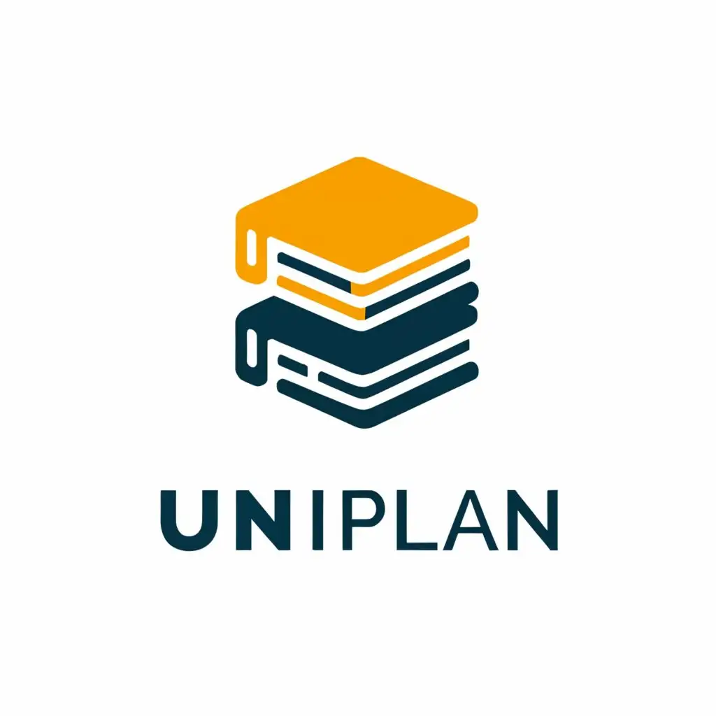 a logo design,with the text "Uniplan", main symbol:Textbook,Moderate,be used in Education industry,clear background