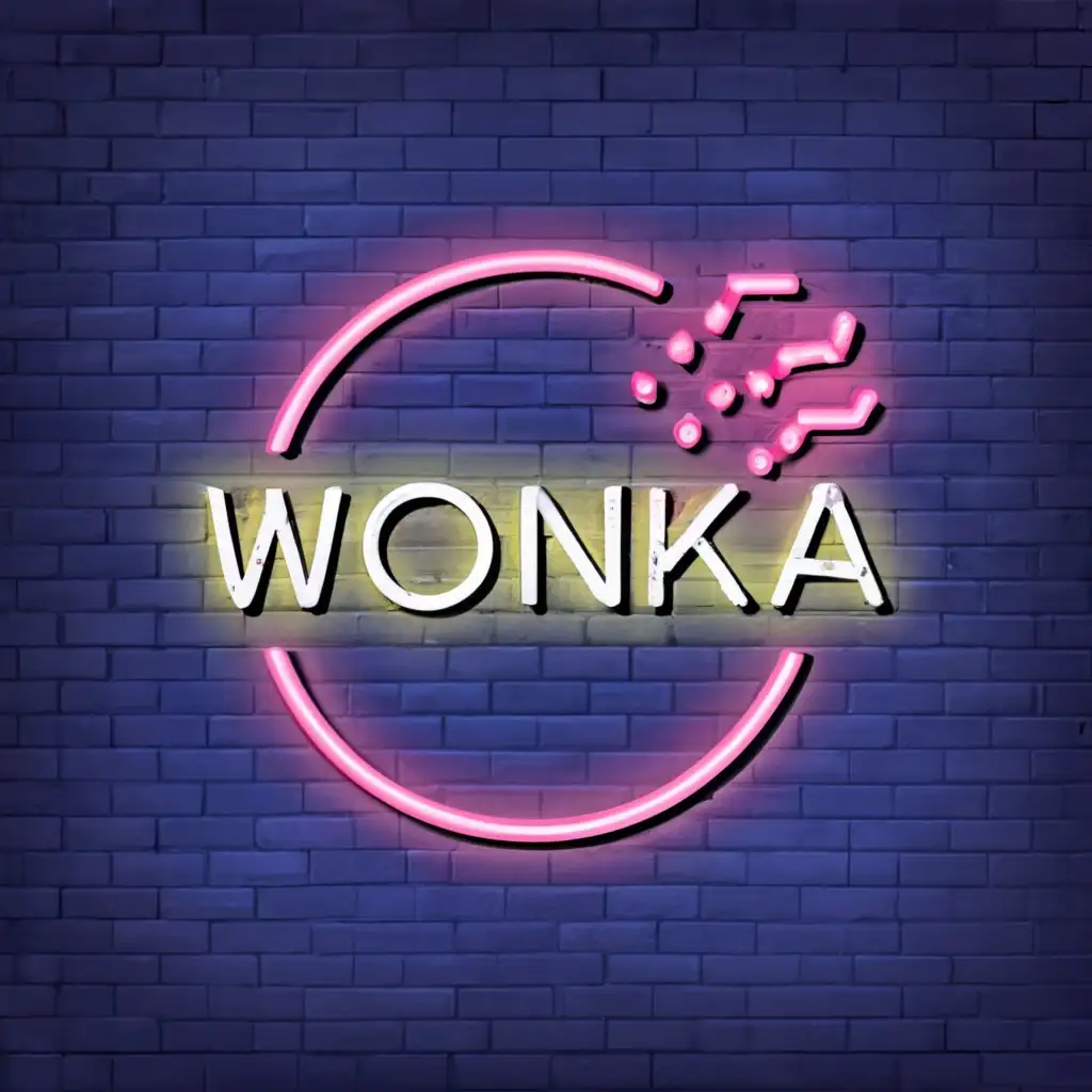 logo, DJ MUSIC ELECTRONIC NEON, with the text "WONKA", typography, be used in Entertainment industry